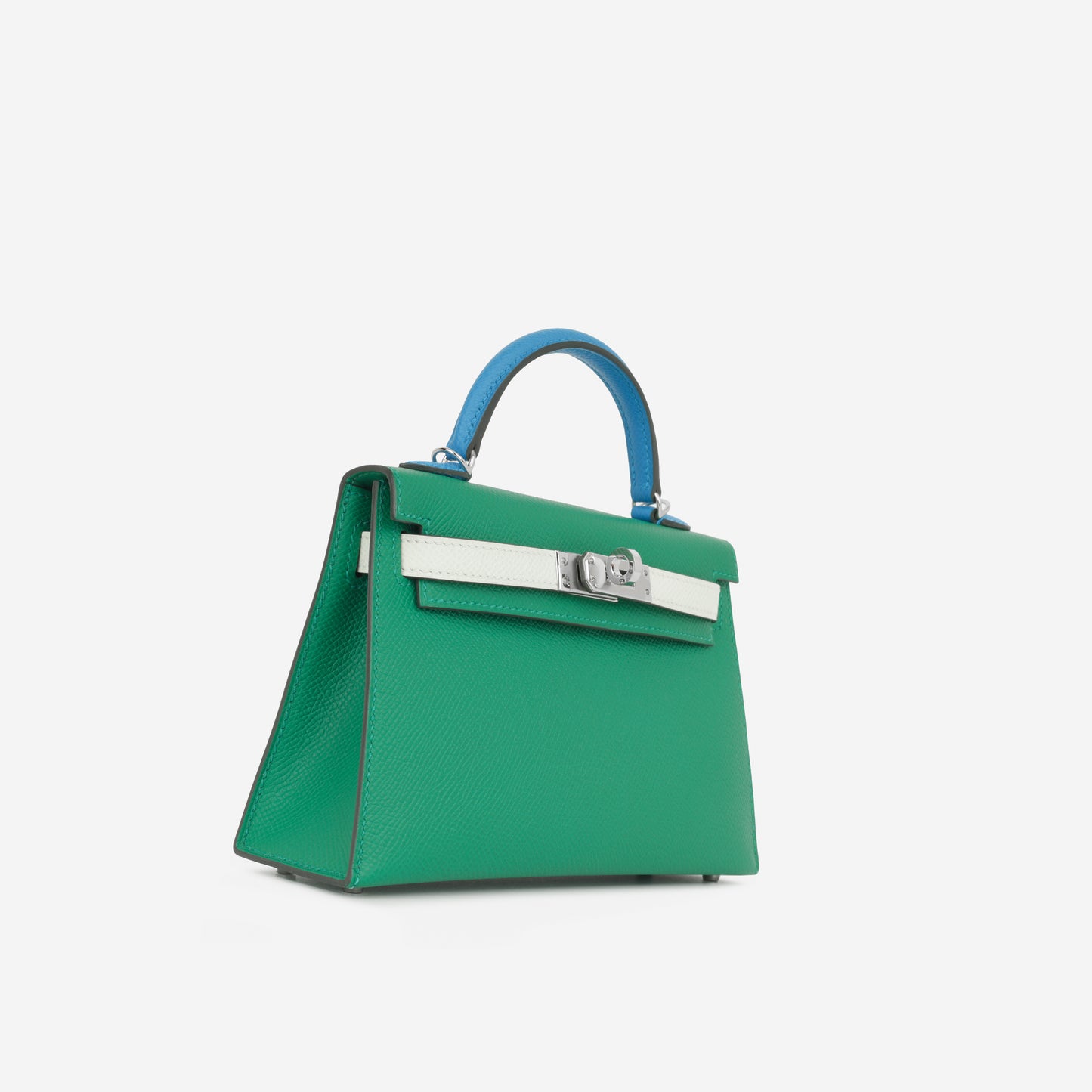 Hermès Mini Kelly Tricolore - Vert Vertigo / Vert Fizz / Bleu Zanzibar Epsom | Palladium Hardware