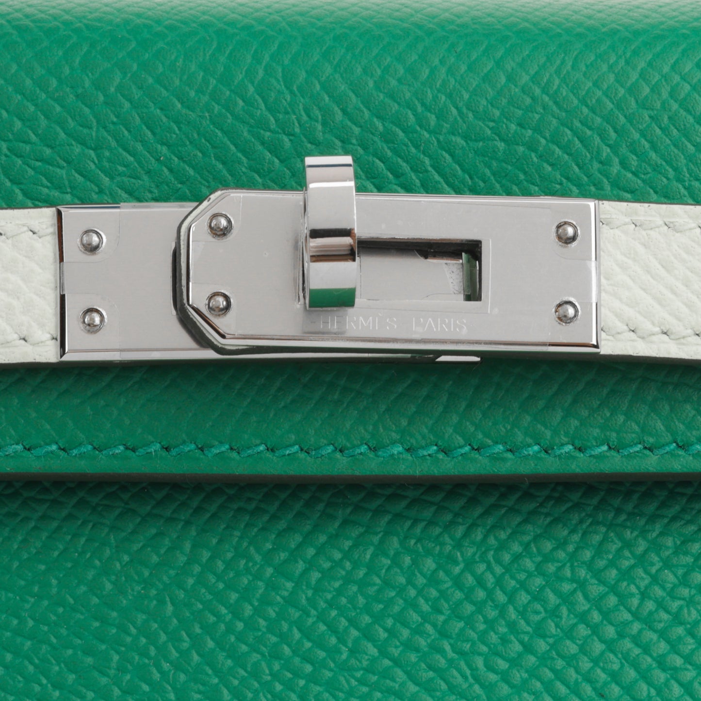 Hermès Mini Kelly Tricolore - Vert Vertigo / Vert Fizz / Bleu Zanzibar Epsom | Palladium Hardware