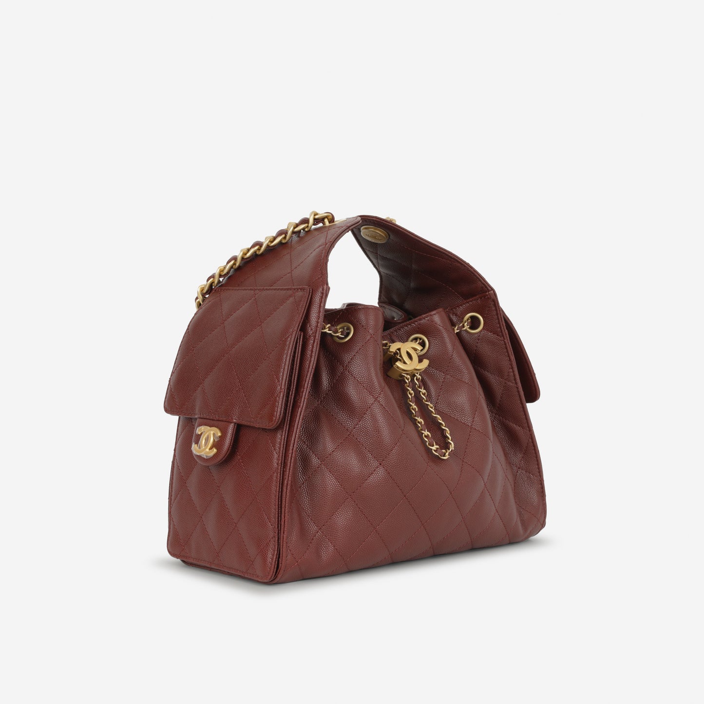 Chanel Small 25 Hobo - Bordeaux Caviar | Antique Gold Hardware