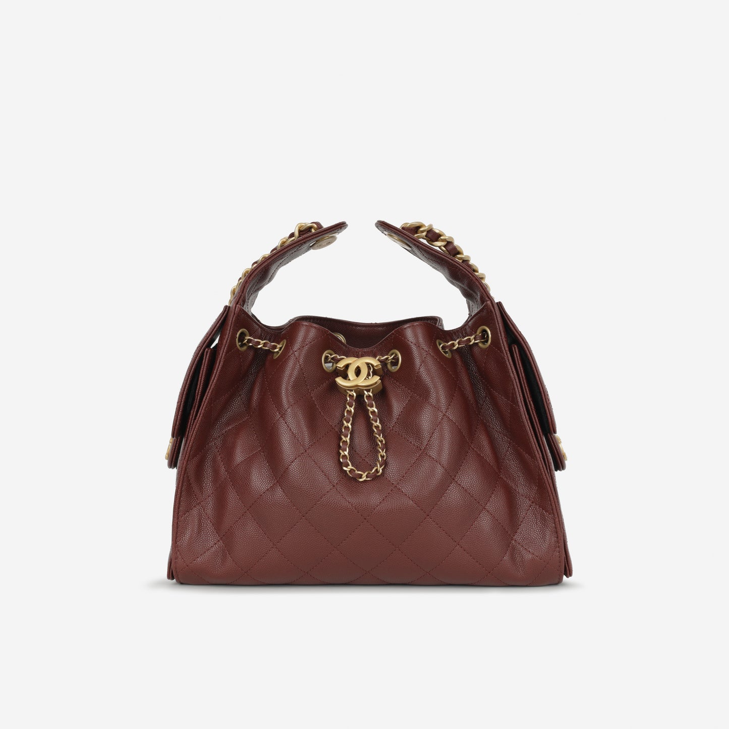 Chanel Small 25 Hobo - Bordeaux Caviar | Antique Gold Hardware