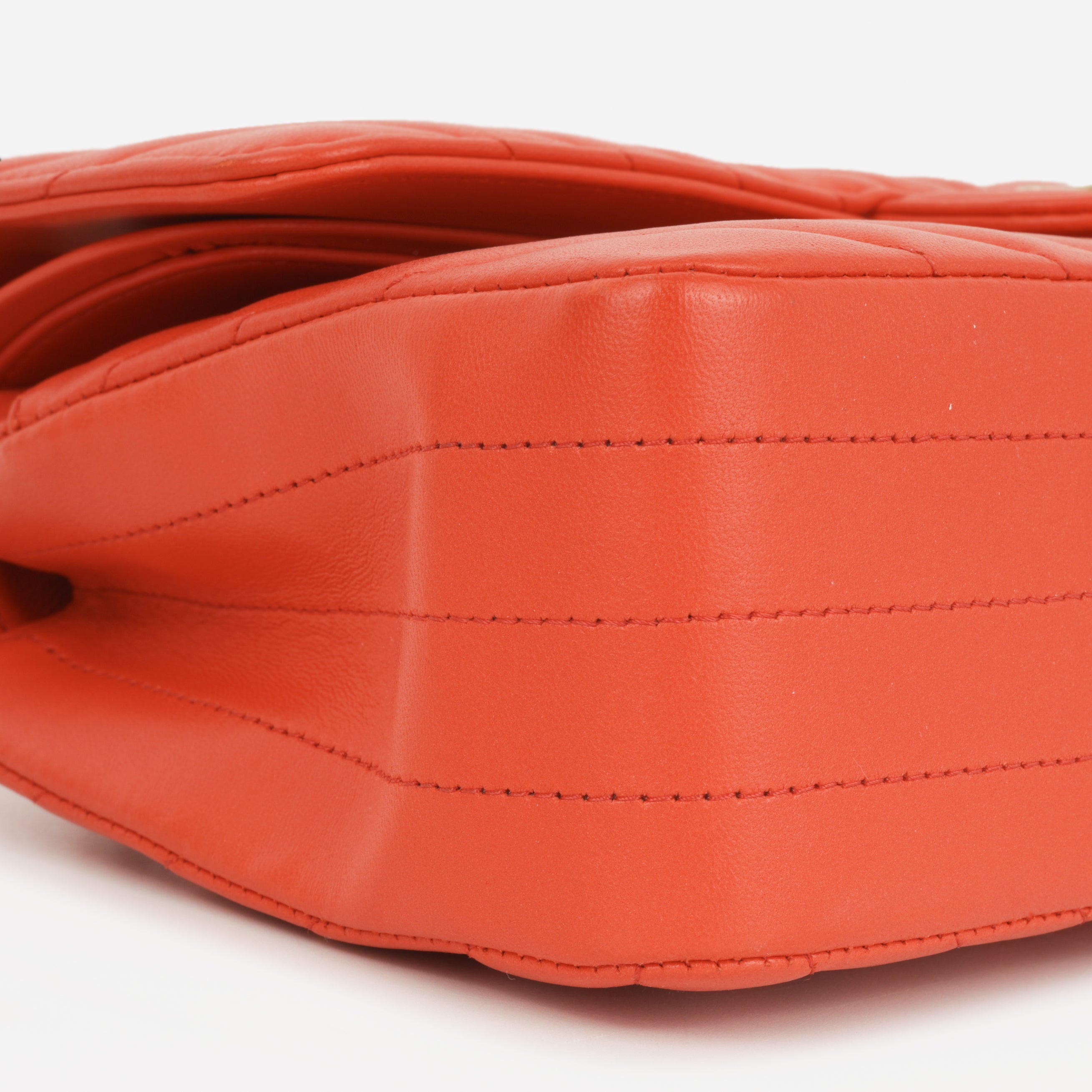 Chanel Medium Classic Flap - Coral Chevron Lambskin | Gold