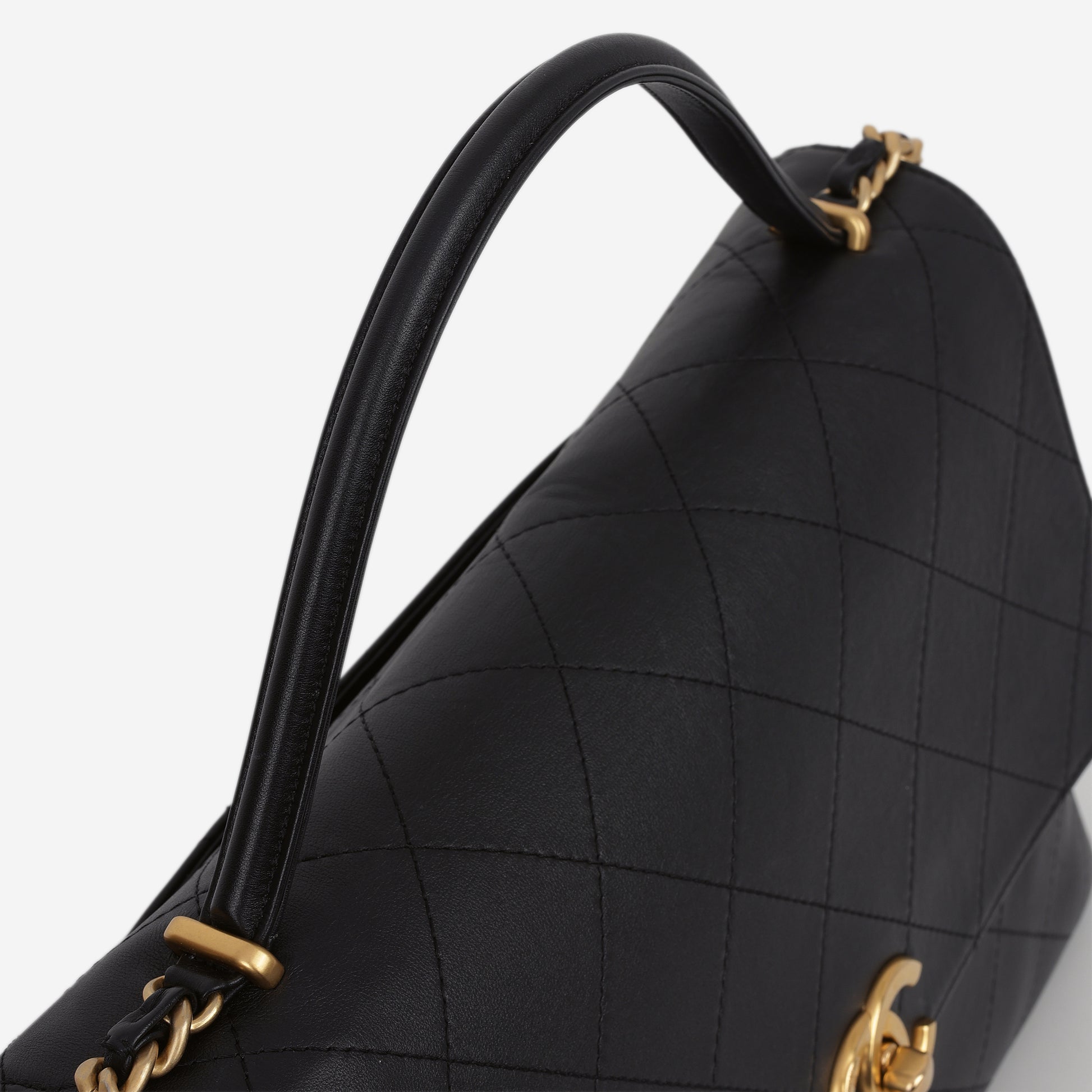Chanel 25S Maxi CC Top Handle - Black Calfskin | Gold Hardware - Bagista