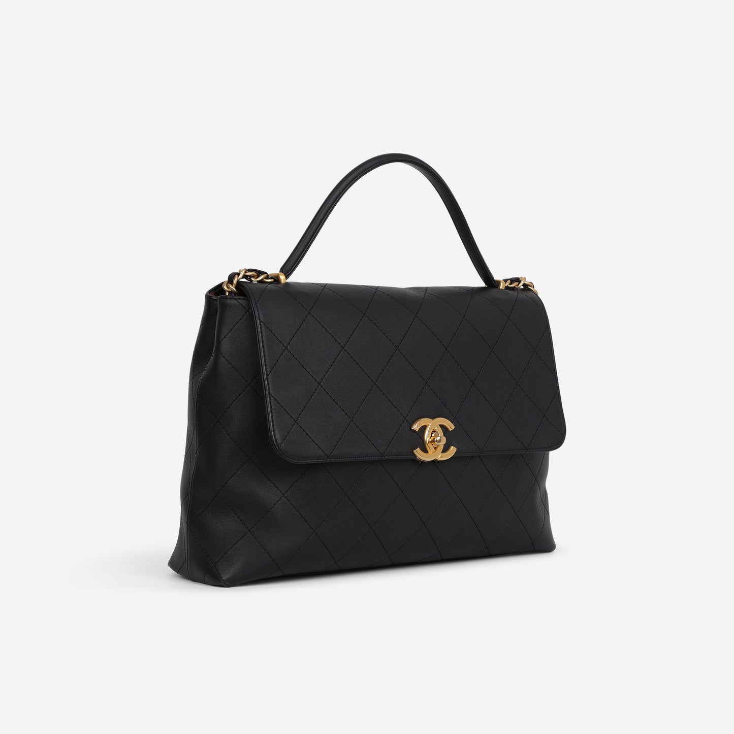 Chanel 25S Maxi CC Top Handle - Black Calfskin | Gold Hardware - Bagista