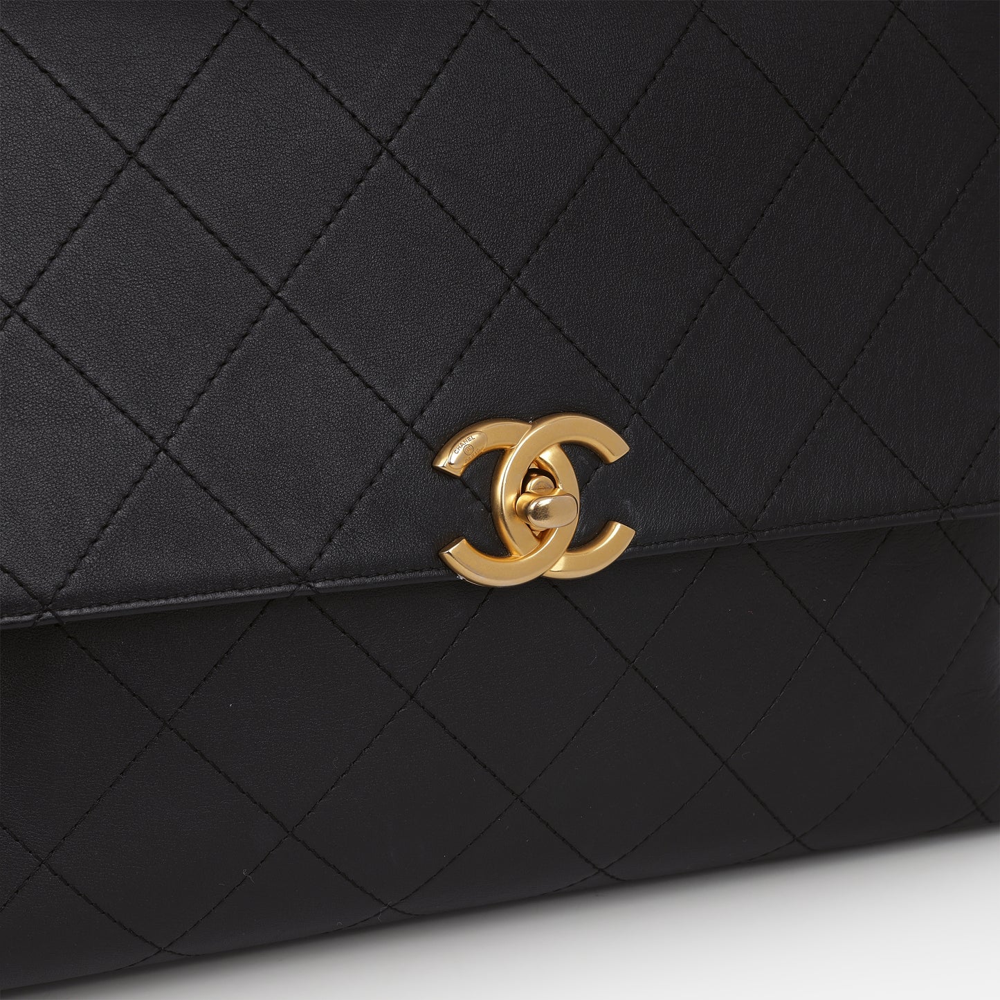 Chanel 25S Maxi CC Top Handle - Black Calfskin | Gold Hardware - Bagista