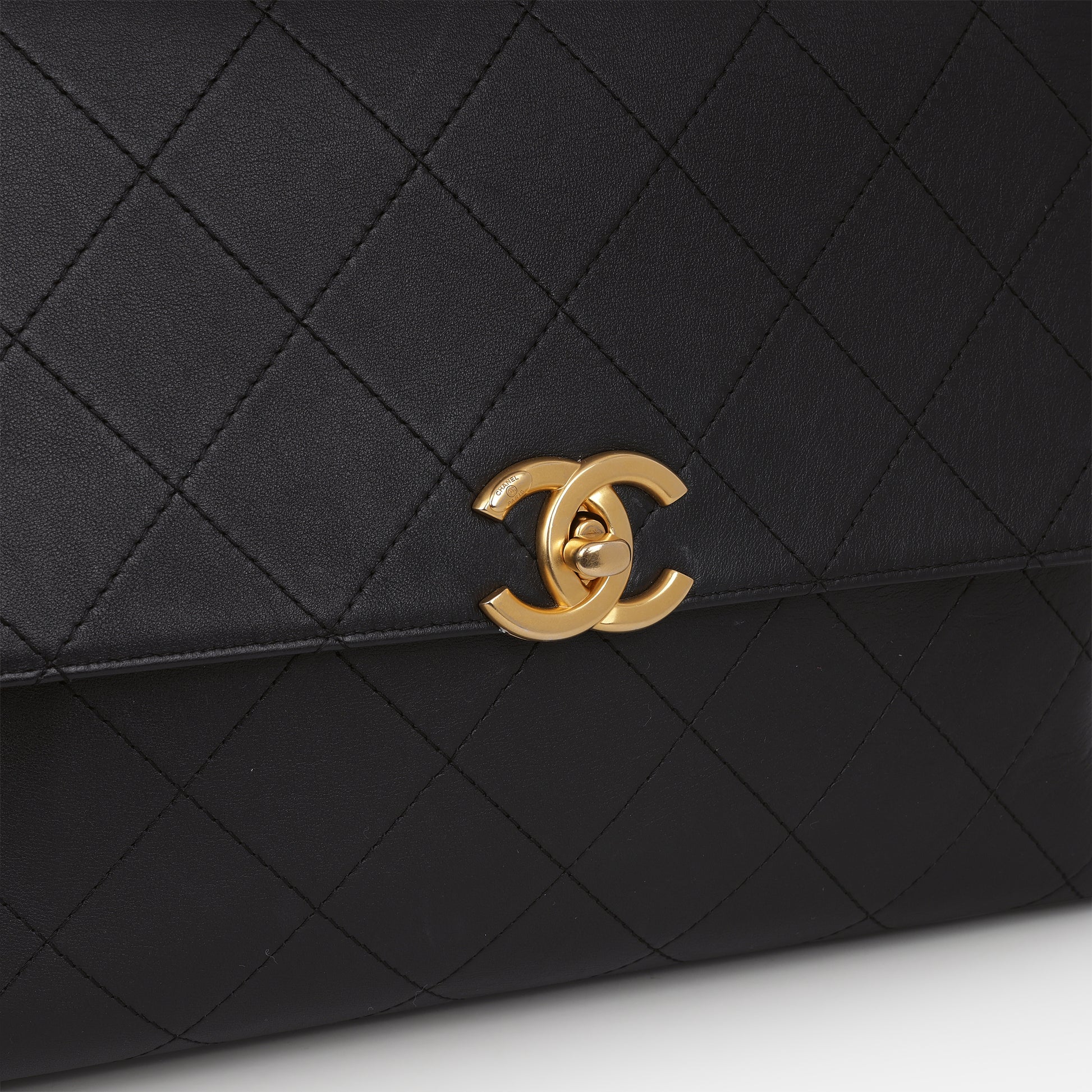 Chanel 25S Maxi CC Top Handle - Black Calfskin | Gold Hardware - Bagista
