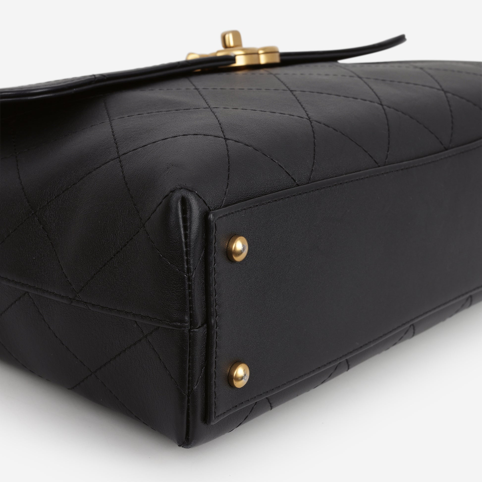 Chanel 25S Maxi CC Top Handle - Black Calfskin | Gold Hardware - Bagista
