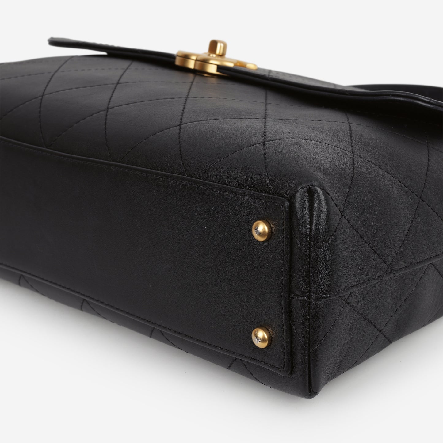 Chanel 25S Maxi CC Top Handle - Black Calfskin | Gold Hardware - Bagista