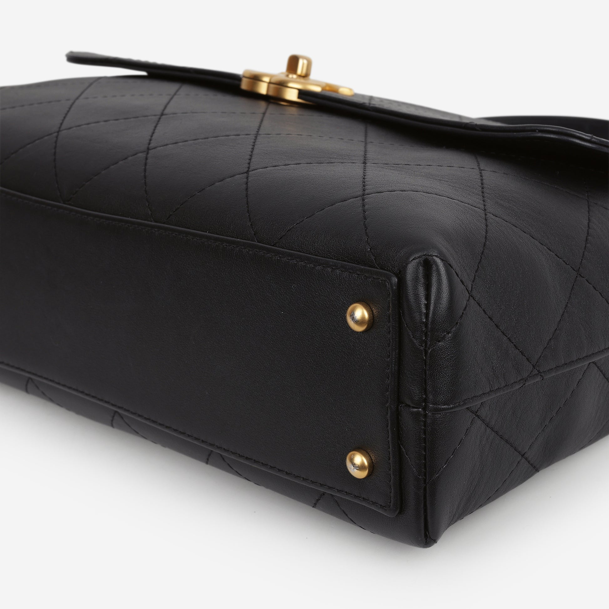 Chanel 25S Maxi CC Top Handle - Black Calfskin | Gold Hardware - Bagista