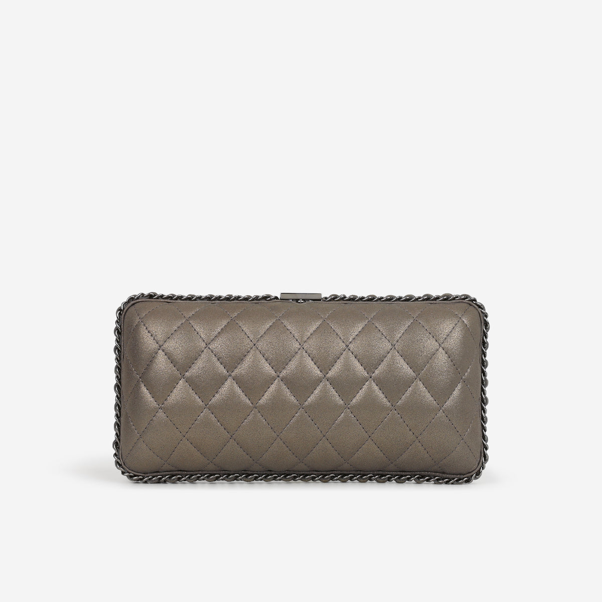 Chanel Timeless CC Chain Around Clutch - Grey Metallic Lambskin | Gunmetal Hardware