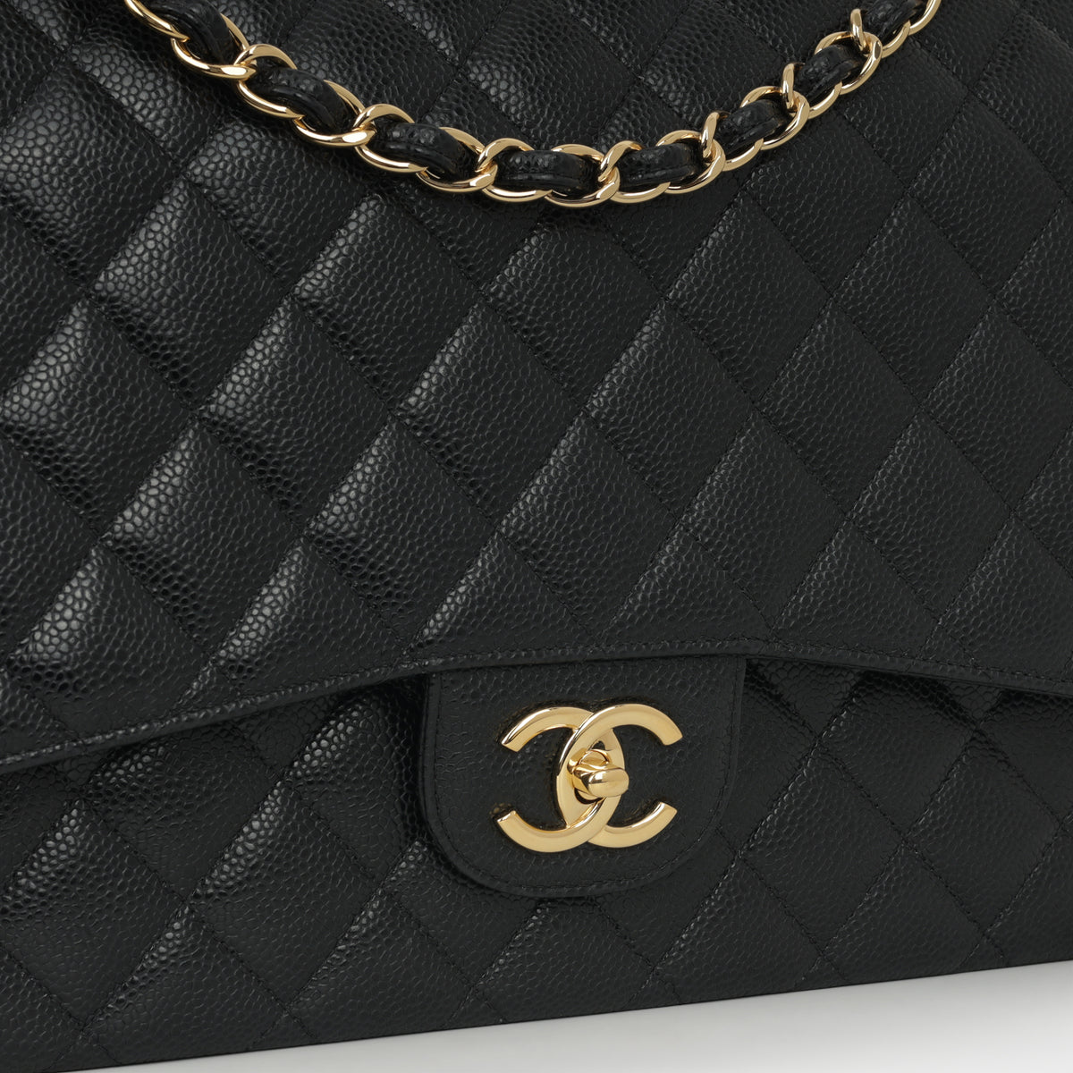 Chanel Maxi Classic Double Flap - Black Caviar | Gold Hardware