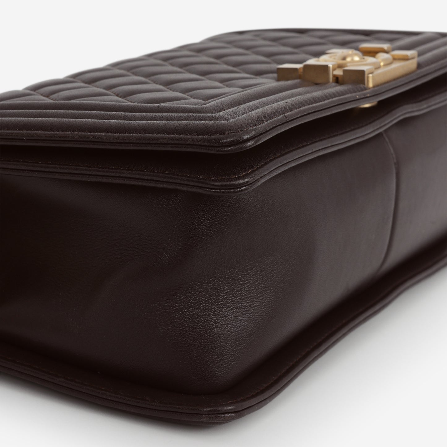 Chanel Old Medium Boy Bag - Brown Lambskin | Aged Gold Hardware