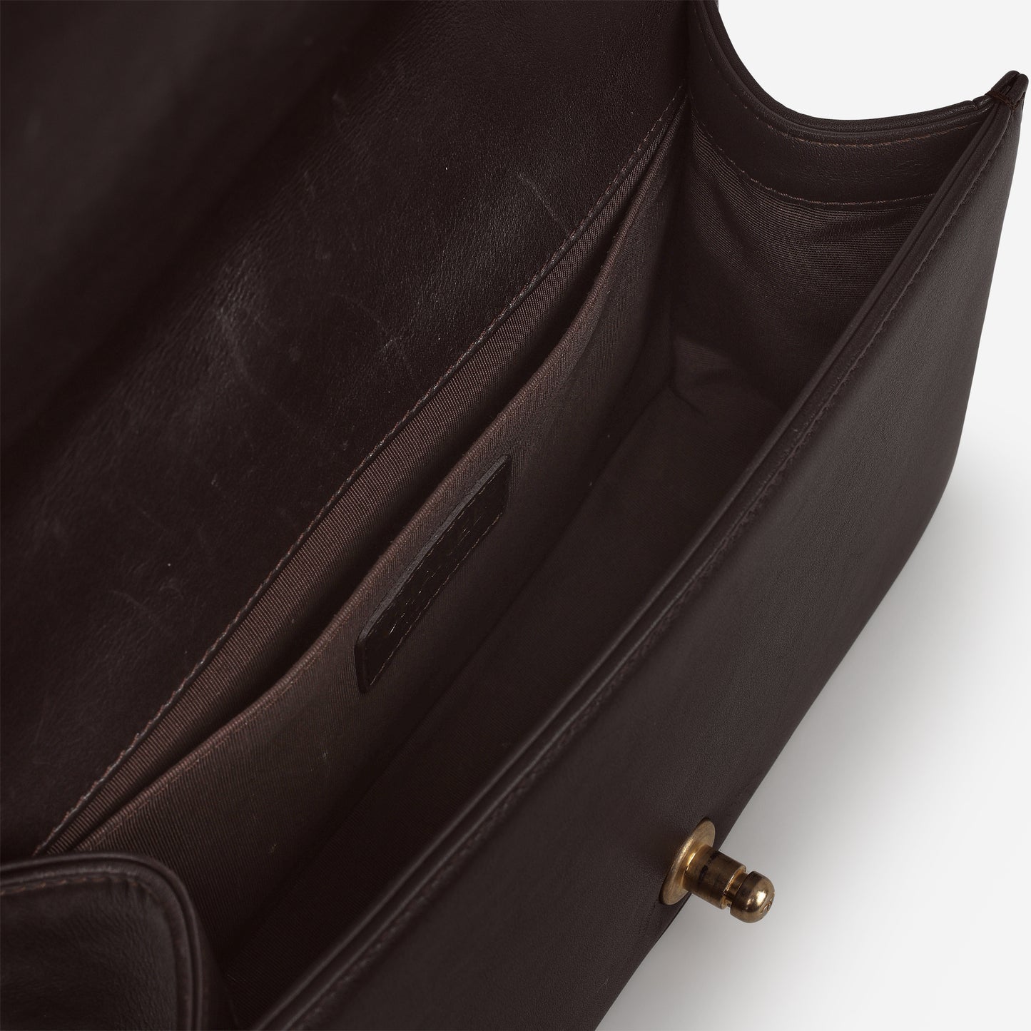 Chanel Old Medium Boy Bag - Brown Lambskin | Aged Gold Hardware