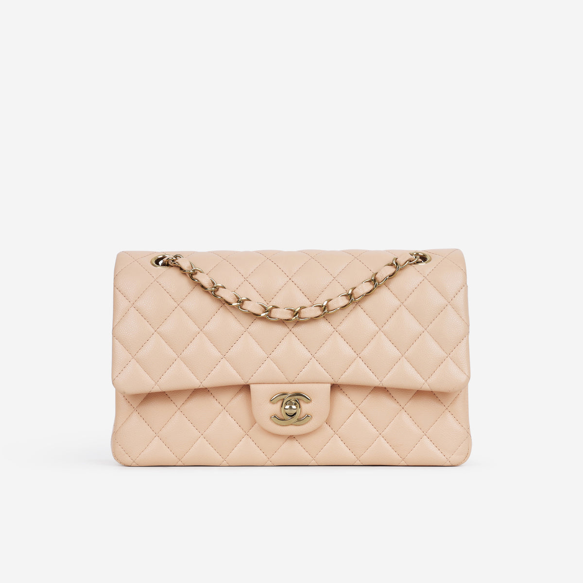Chanel Medium Classic Flap - Beige Caviar | Champagne Gold Hardware