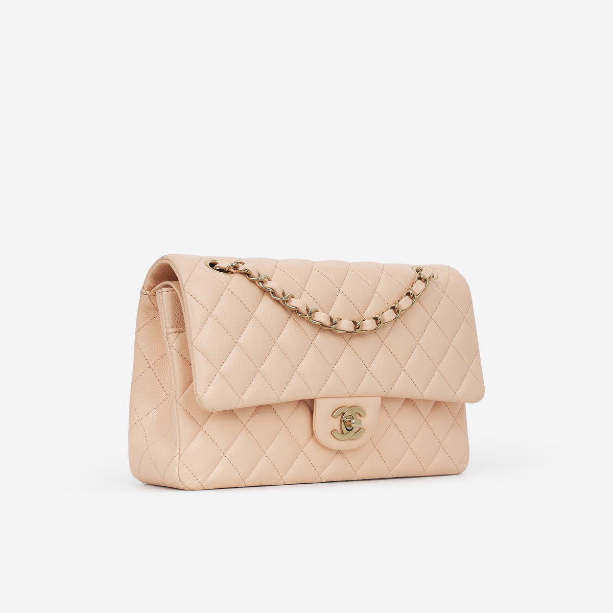 Chanel Medium Classic Flap - Beige Caviar | Champagne Gold Hardware