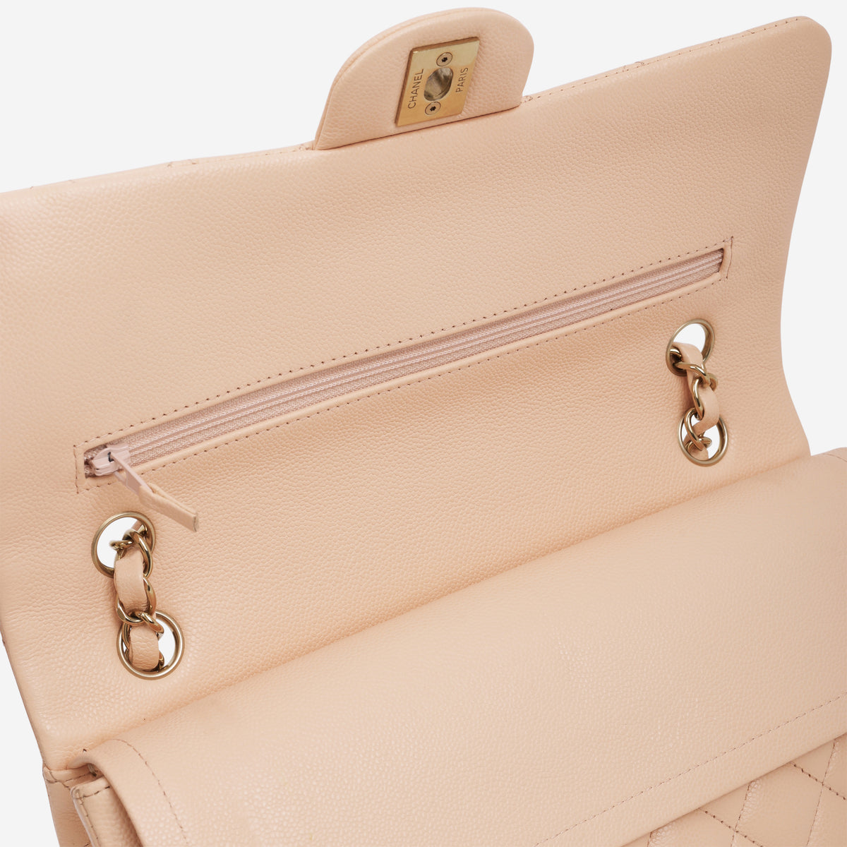 Chanel Medium Classic Flap - Beige Caviar | Champagne Gold Hardware