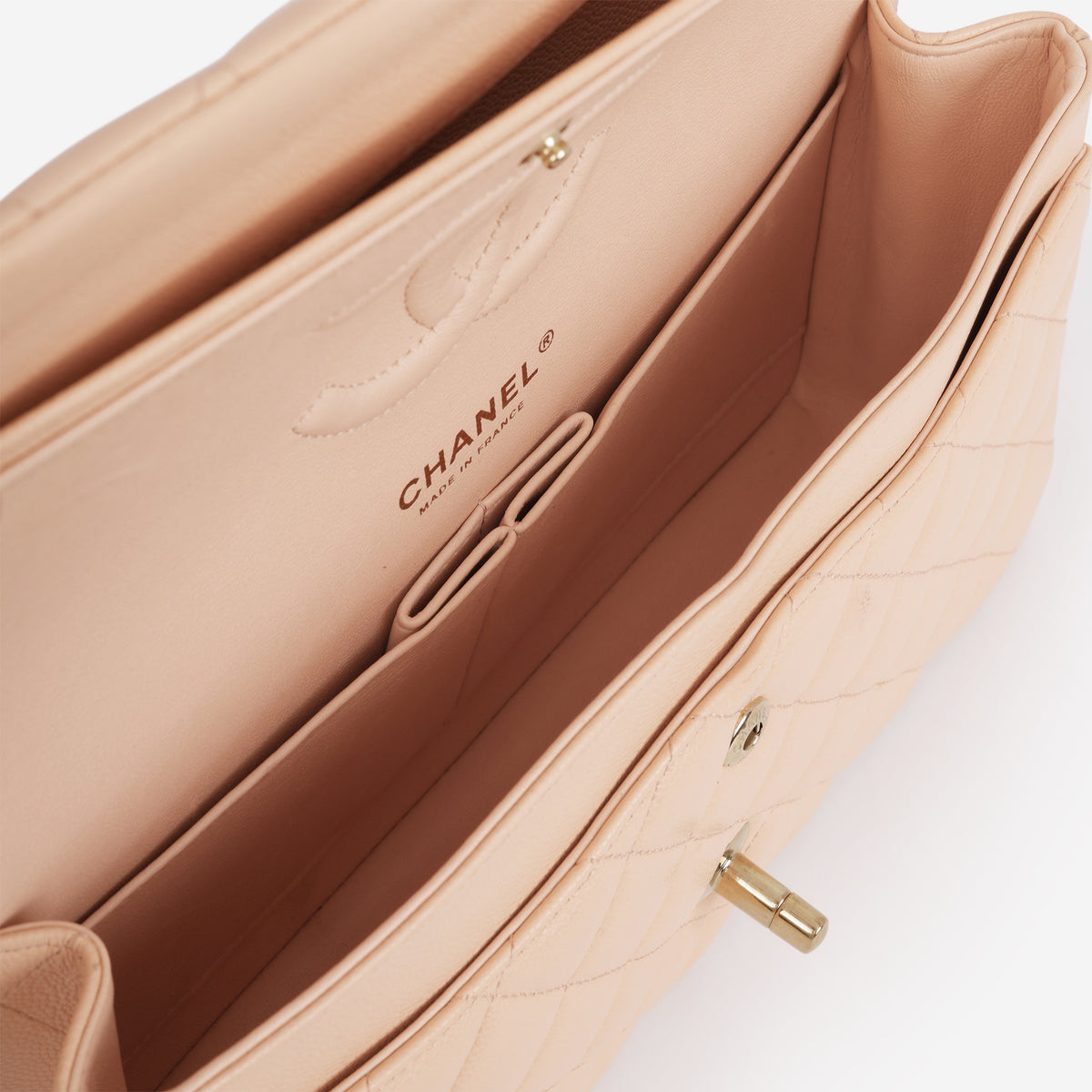 Chanel Medium Classic Flap - Beige Caviar | Champagne Gold Hardware