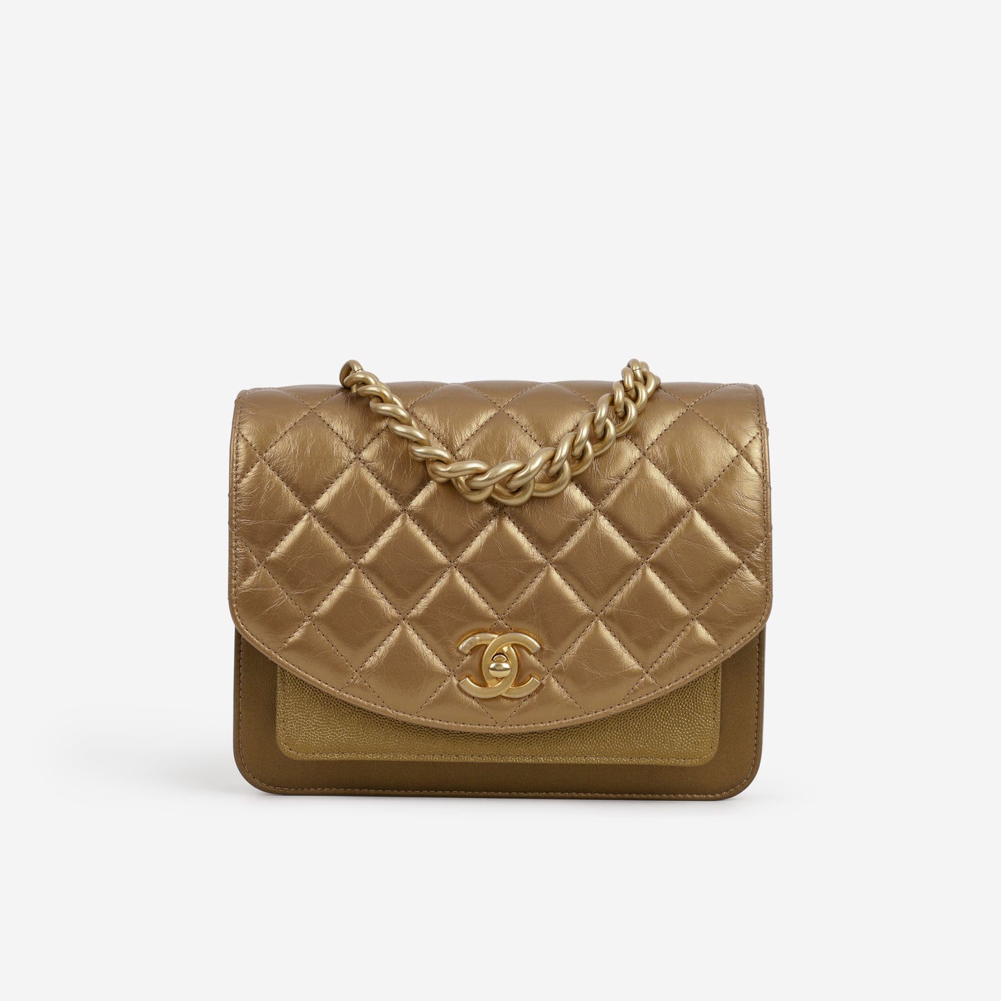 Chanel Chain Handle Flap Bag - Bronze Caviar / Calfskin | Gold Hardware - Bagista