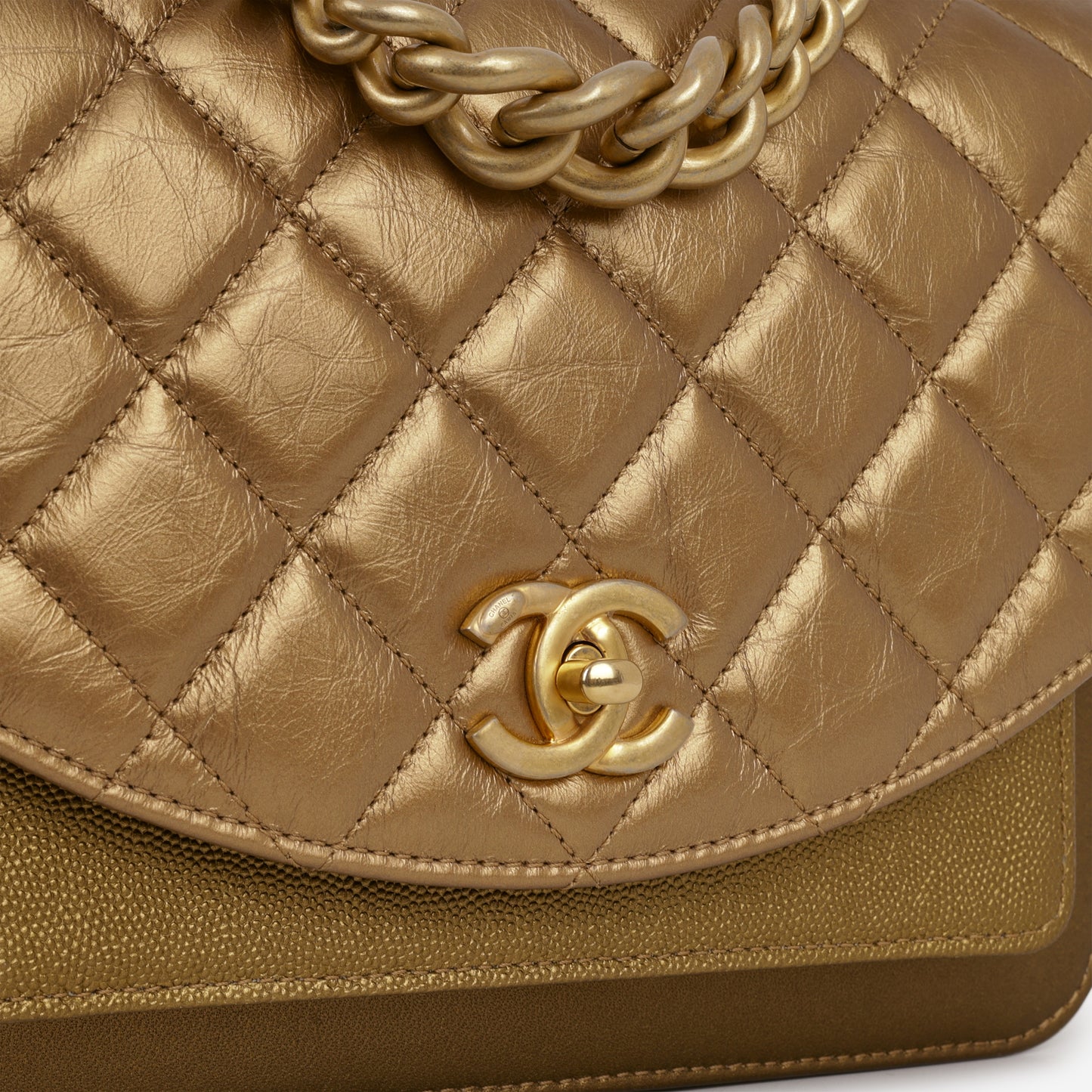Chanel Chain Handle Flap Bag - Bronze Caviar / Calfskin | Gold Hardware - Bagista