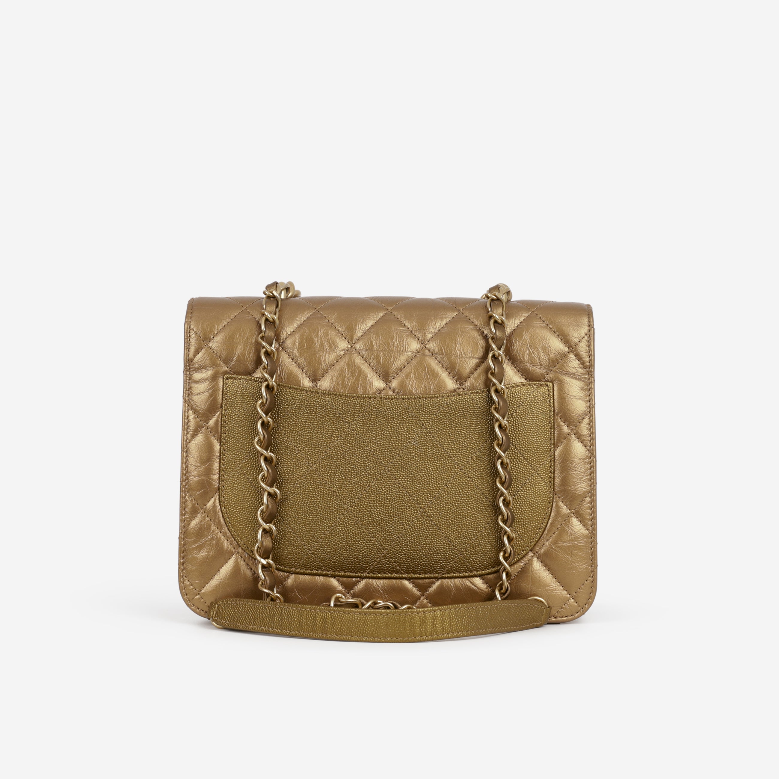 Chanel Chain Handle Flap Bag - Bronze Caviar / Calfskin | Gold