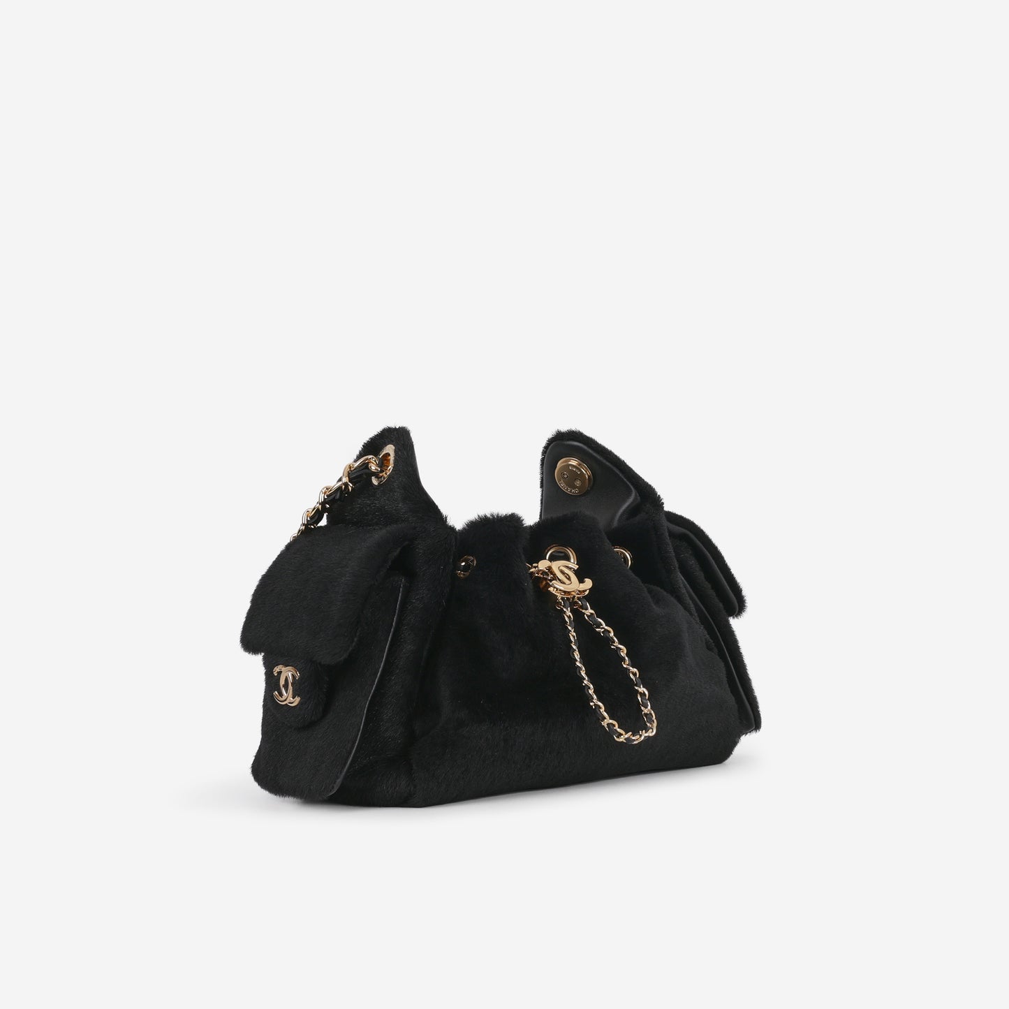Chanel Metiers D'Art Mini 25 Hobo - Black Pony Hair Polished | Gold Hardware