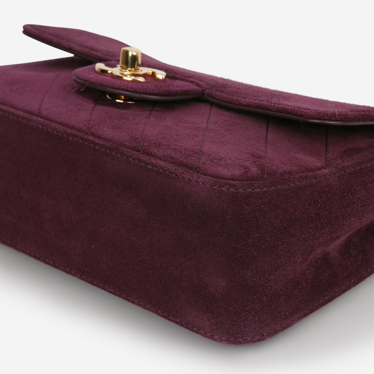 Chanel Mini "Souplissimo" Flap - Burgundy Suede Goatskin | Gold Hardware