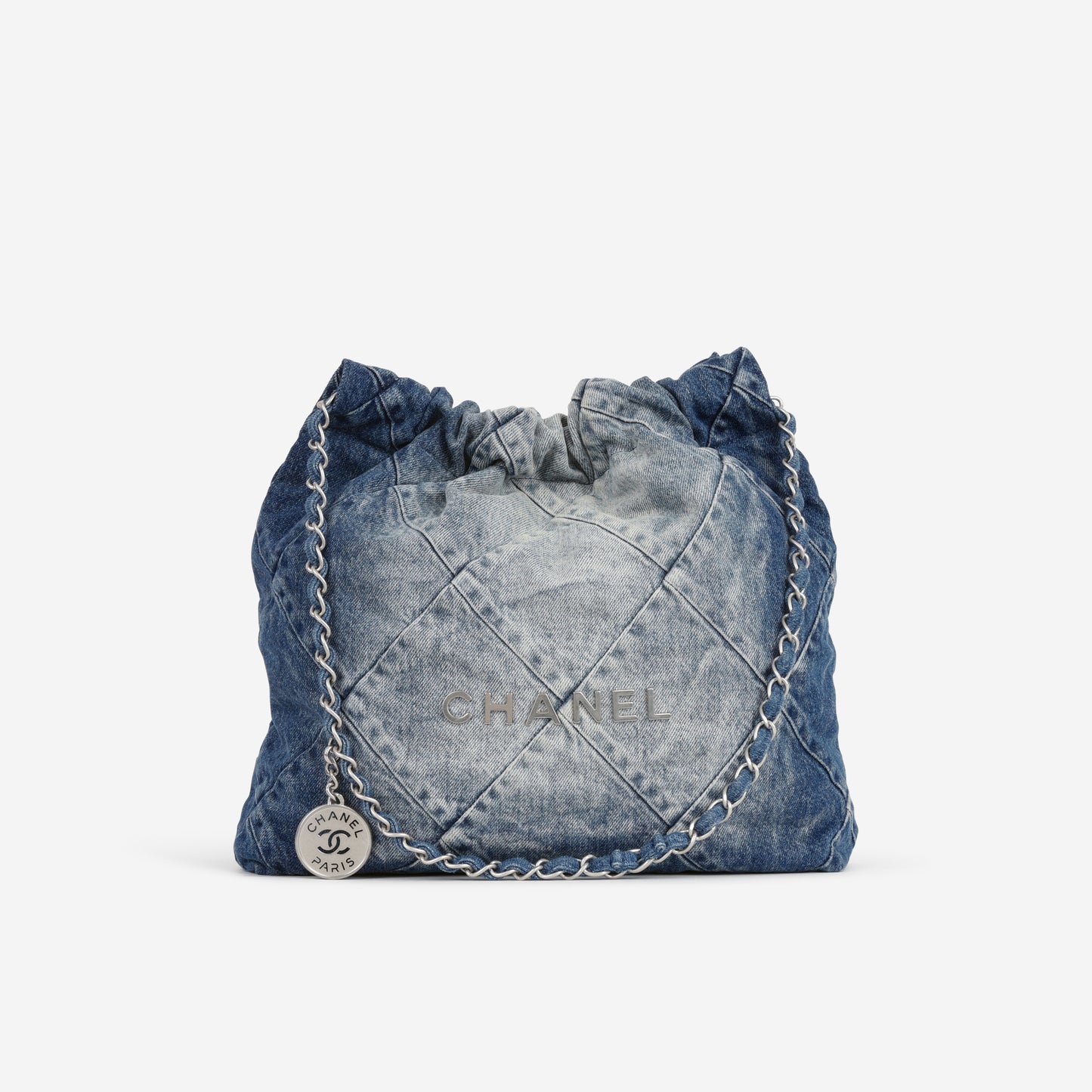 Chanel Small 22 Tote - Ombre Denim | Silver Hardware