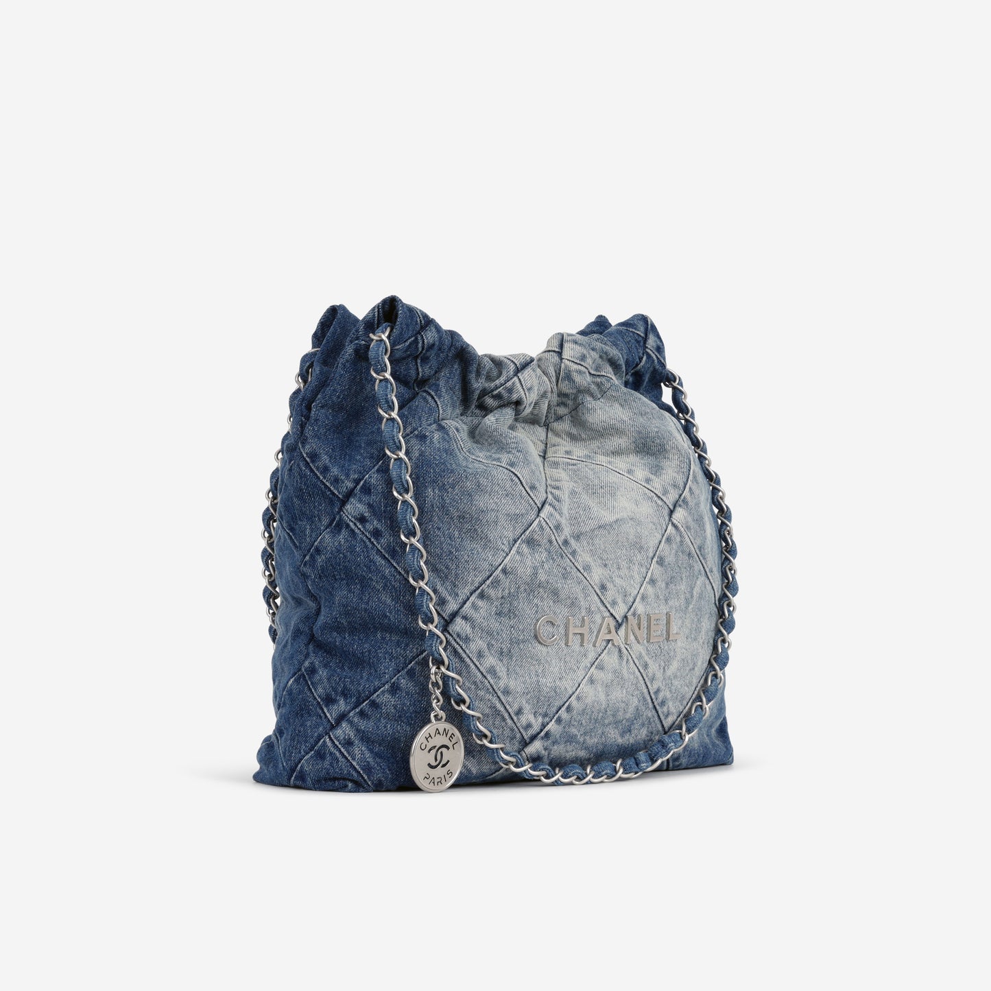 Chanel Small 22 Tote - Ombre Denim | Silver Hardware