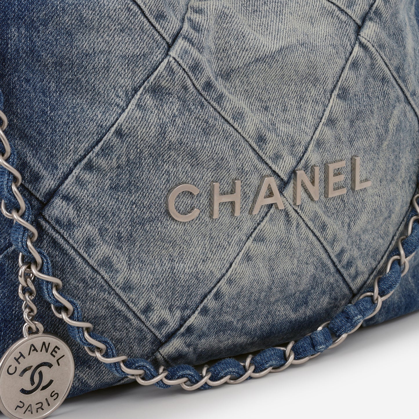 Chanel Small 22 Tote - Ombre Denim | Silver Hardware