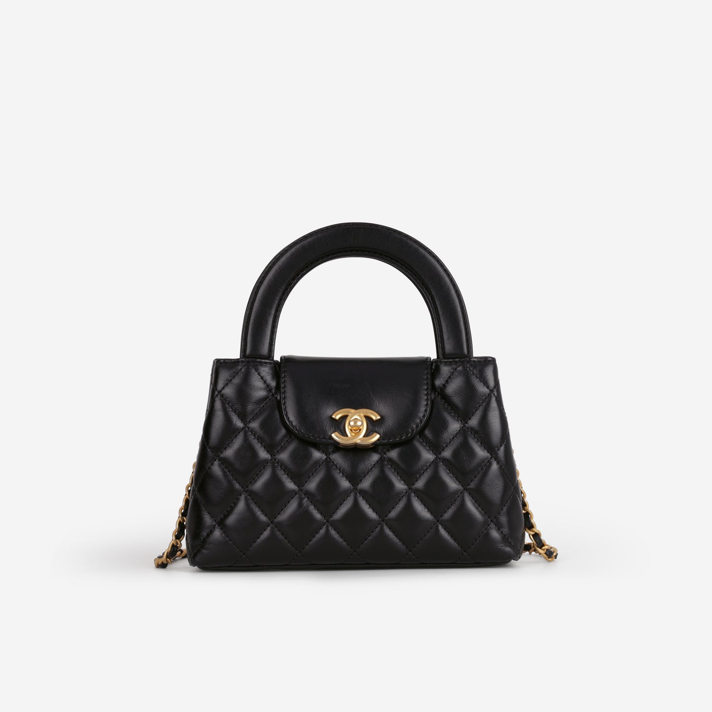 Chanel Small Kelly Re-Edition - Black Lambskin | Aged Gold Hardware