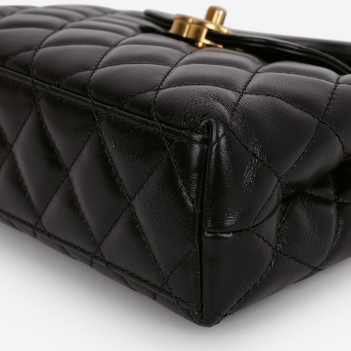 Chanel Small Kelly Re-Edition - Black Lambskin | Aged Gold Hardware
