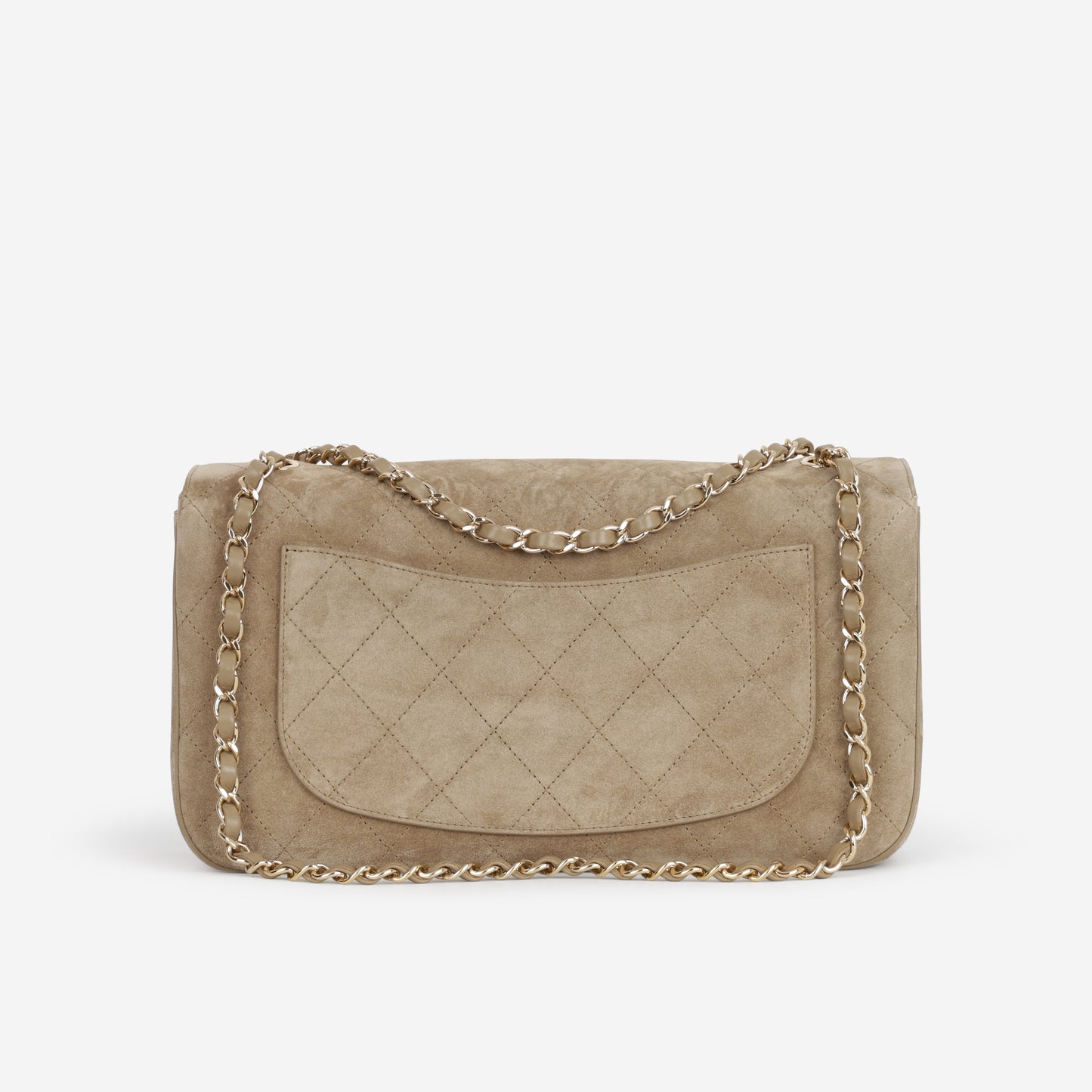 Chanel SS26 Maxi Flap Bag - Dark Beige Suede | Gold Hardware