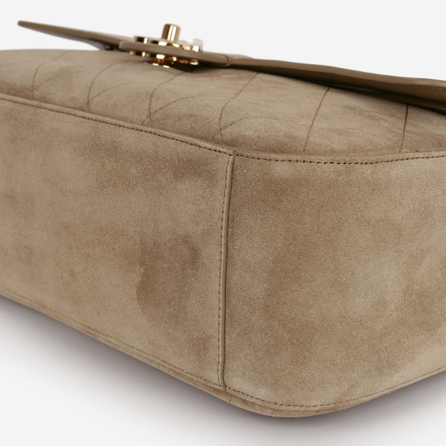 Chanel SS26 Maxi Flap Bag - Dark Beige Suede | Gold Hardware