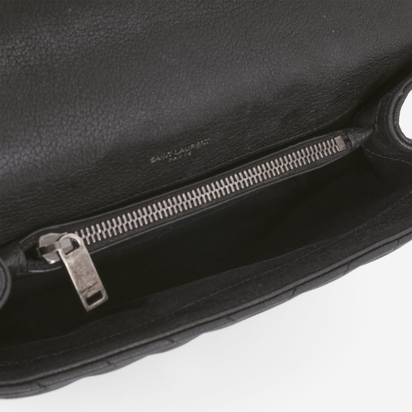 Saint Laurent Medium College - Black Grained Calfskin | Silver Hardware