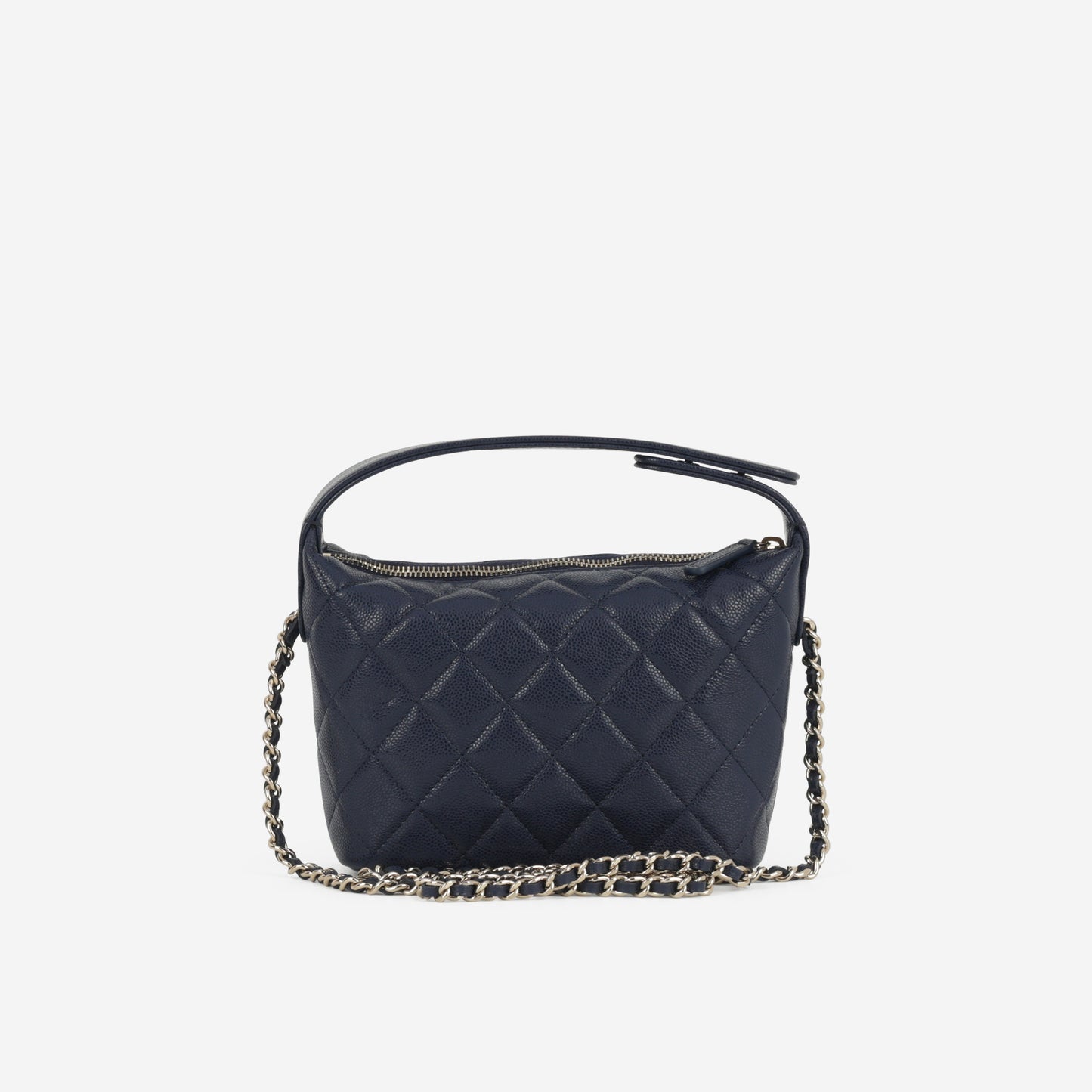 Chanel Quilted Hobo Clutch - Navy Caviar | Champagne Gold Hardware
