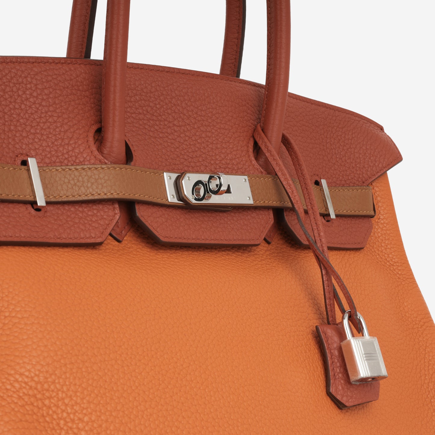 Hermès Birkin 35 Arlequin - Orange / Sanguine / Bleu Lin / Bleu Hydra / Etain / Gold Clemence | Palladium Hardware