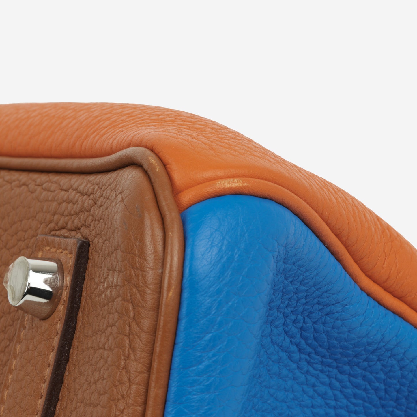 Hermès Birkin 35 Arlequin - Orange / Sanguine / Bleu Lin / Bleu Hydra / Etain / Gold Clemence | Palladium Hardware