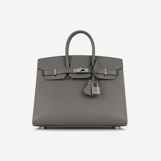Hermès Birkin 25 Sellier - Gris Meyer Epsom | Palladium Hardware