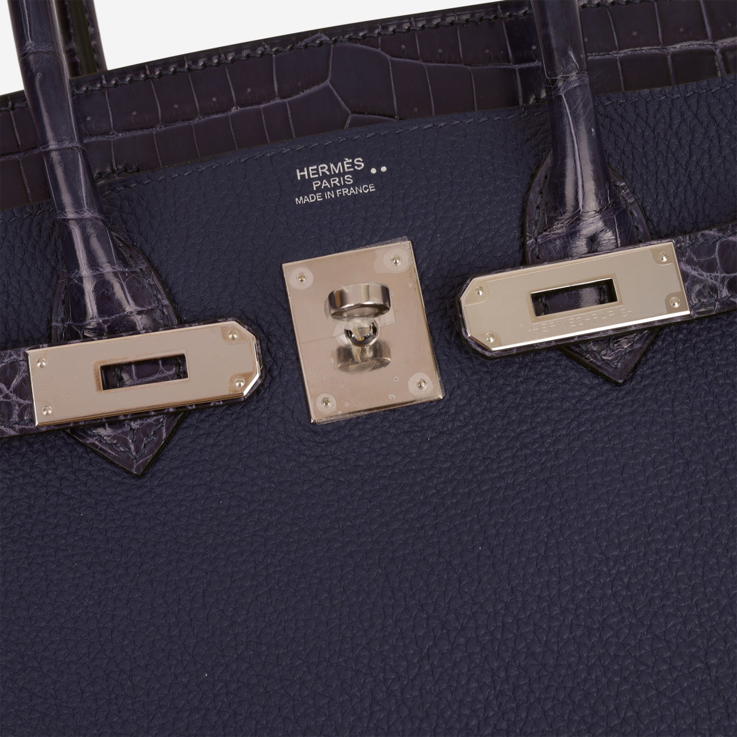 Hermès Birkin 30 Touch - Bleu Encre Togo / Crocodile Niloticus | Palladium Hardware