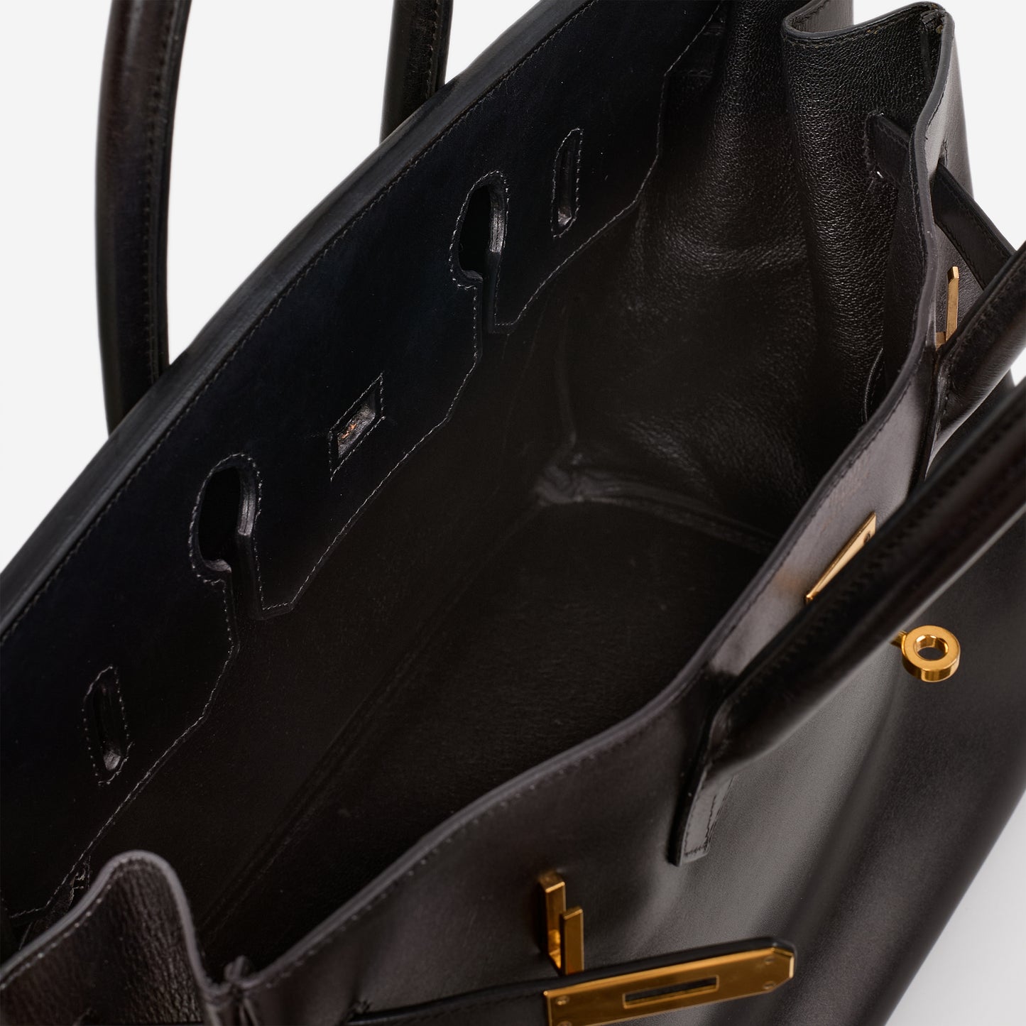Hermès Vintage Birkin 35 - Noir Box Retourne | Gold Hardware