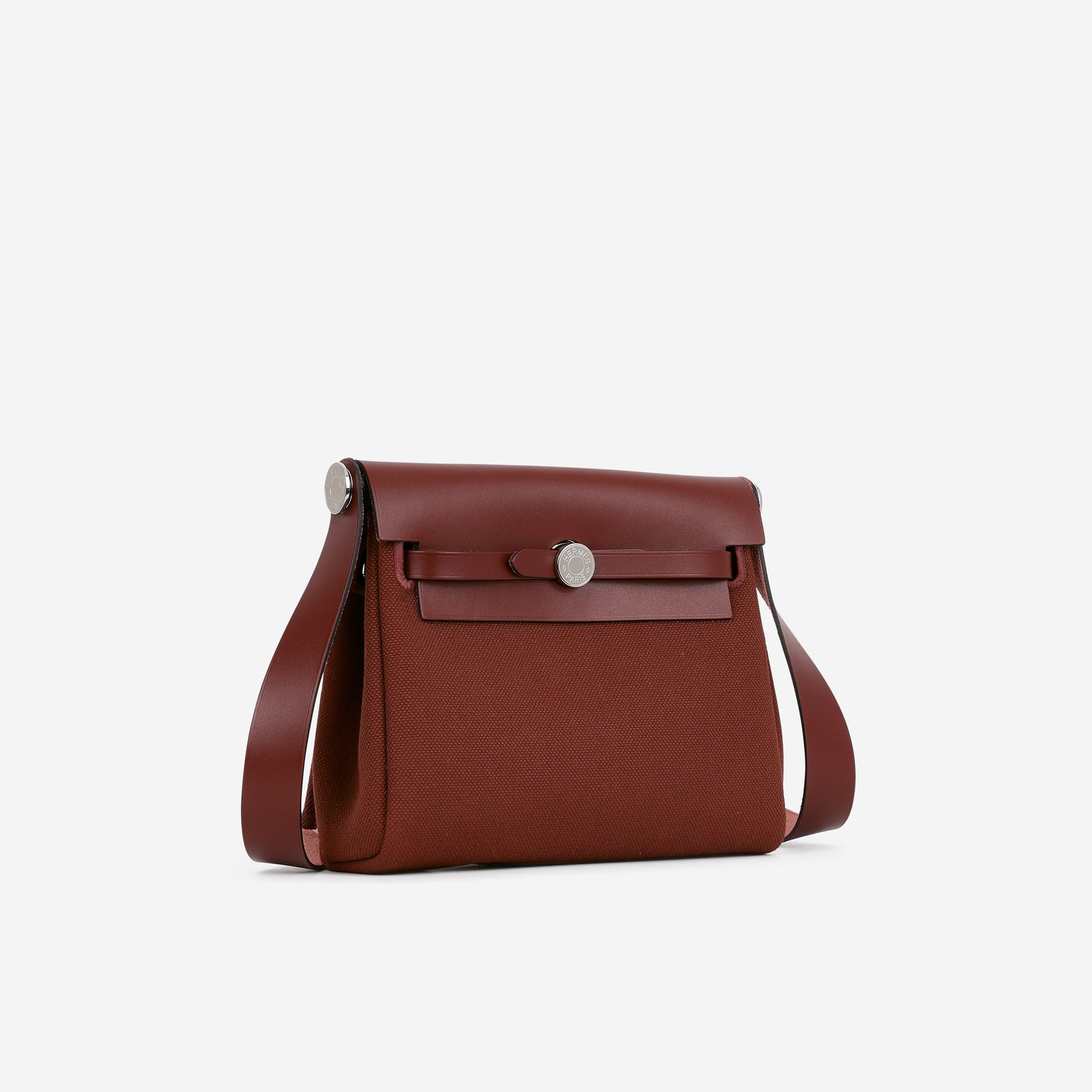 Hermès Mini Herbag 20 - Rouge H Canvas / Hunter | Palladium Hardware