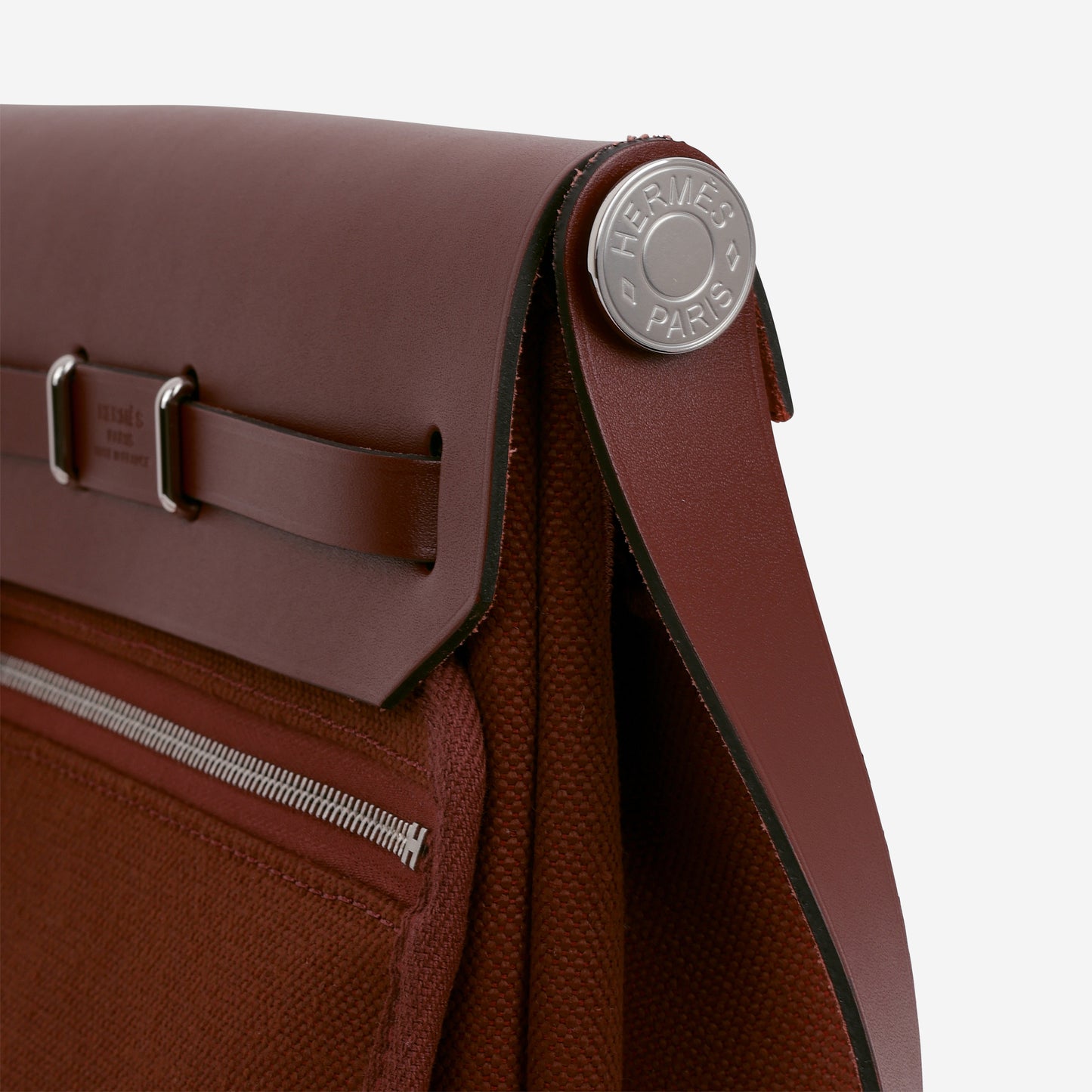 Hermès Mini Herbag 20 - Rouge H Canvas / Hunter | Palladium Hardware
