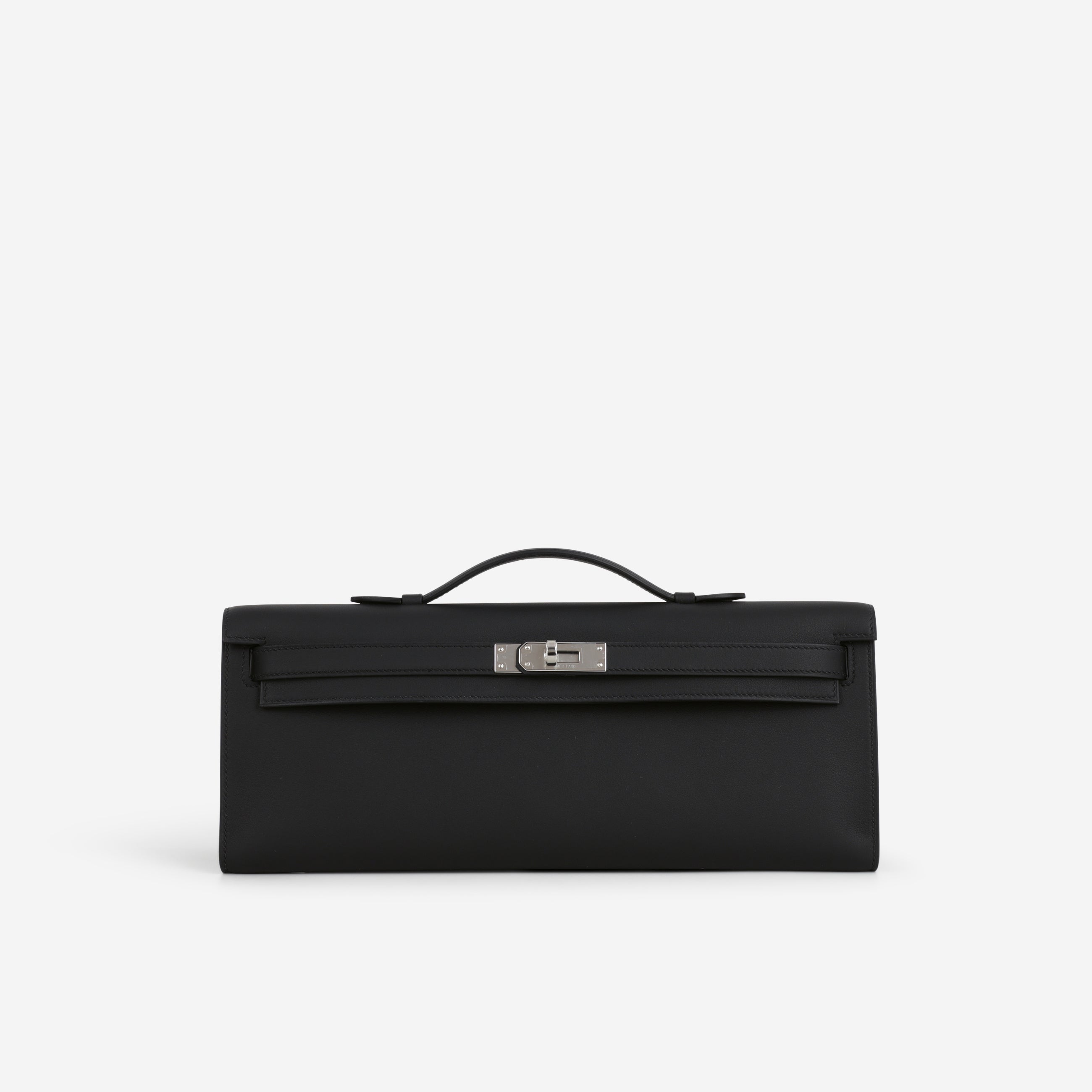 HERMES レザー ケース ブラック Rare Hermès Kelly Cut Clutch Noir Swift Leather – Trusted Reseller