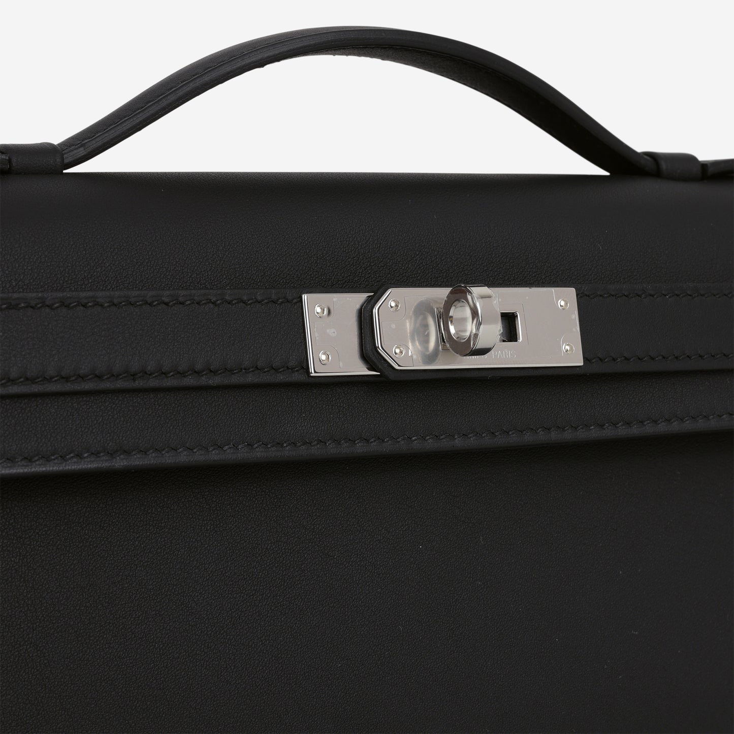 Hermès Kelly Cut - Black Swift | Palladium Hardware - Bagista