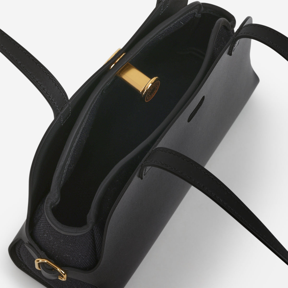 Hermès Tablier Sellier - Noir Toile Militaire / Hunter | Gold Hardware