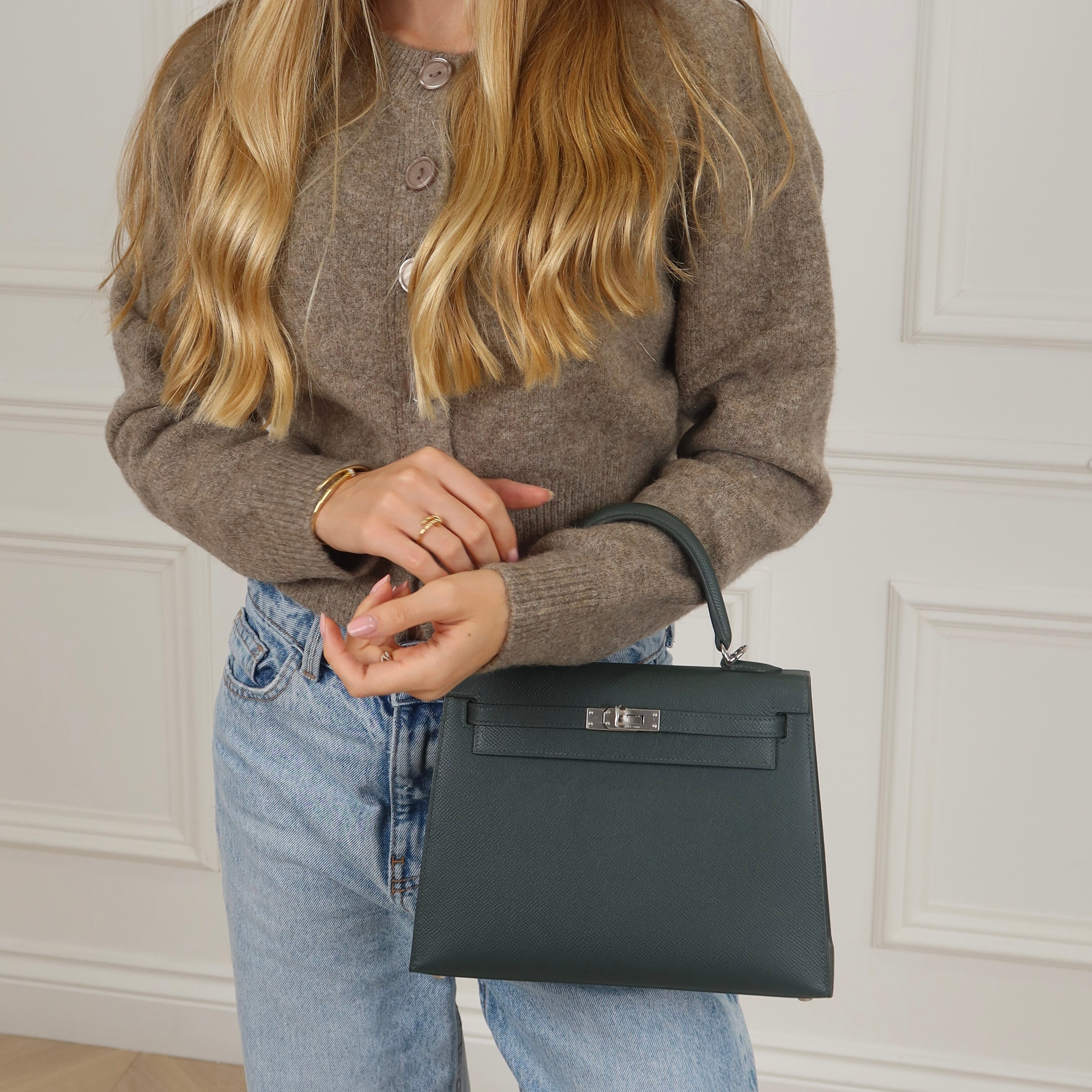 New Green Colour Hermès Kelly 25 - Vert Mangrove Epsom | Palladium