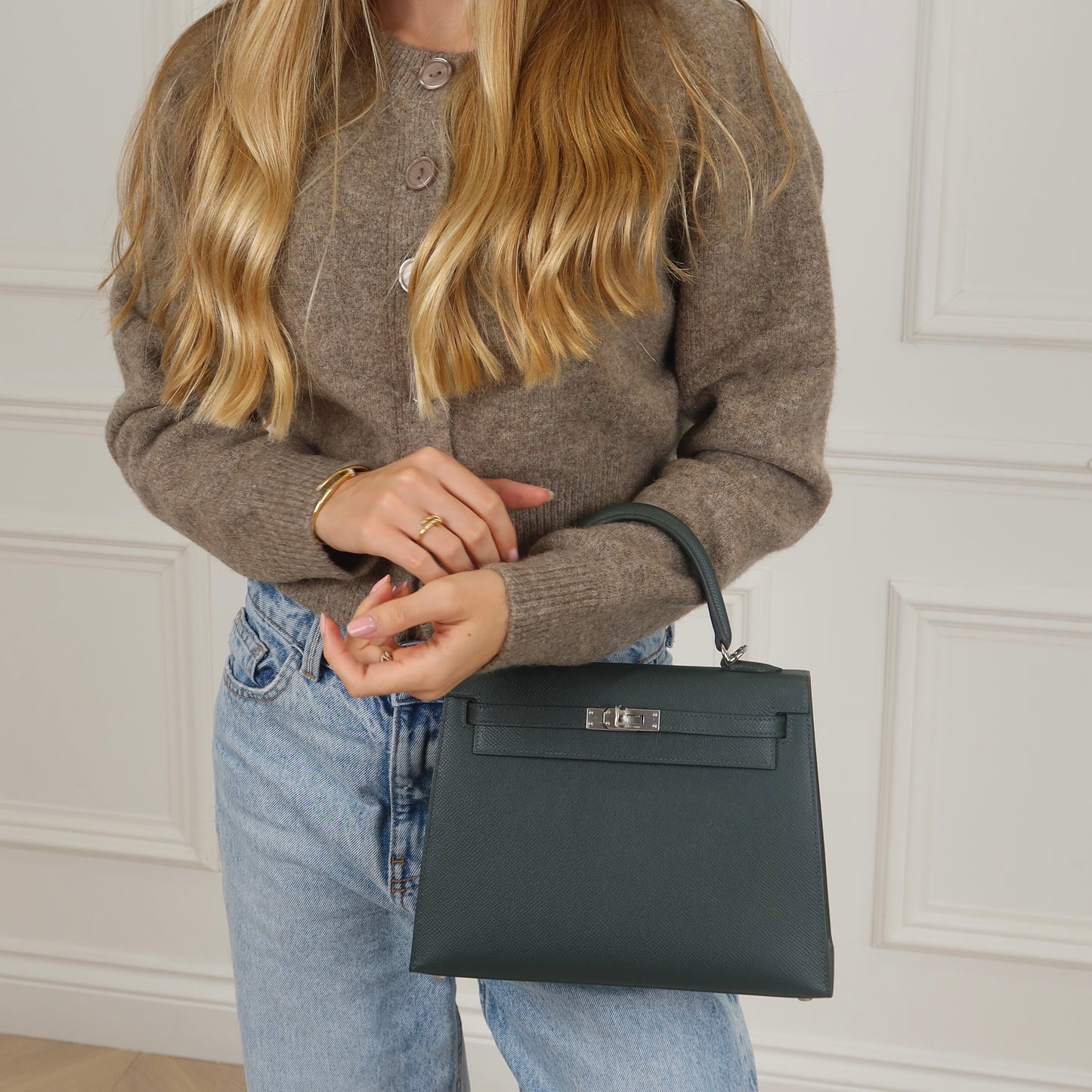 Hermès Kelly 25 - Vert Mangrove Epsom | Palladium Hardware