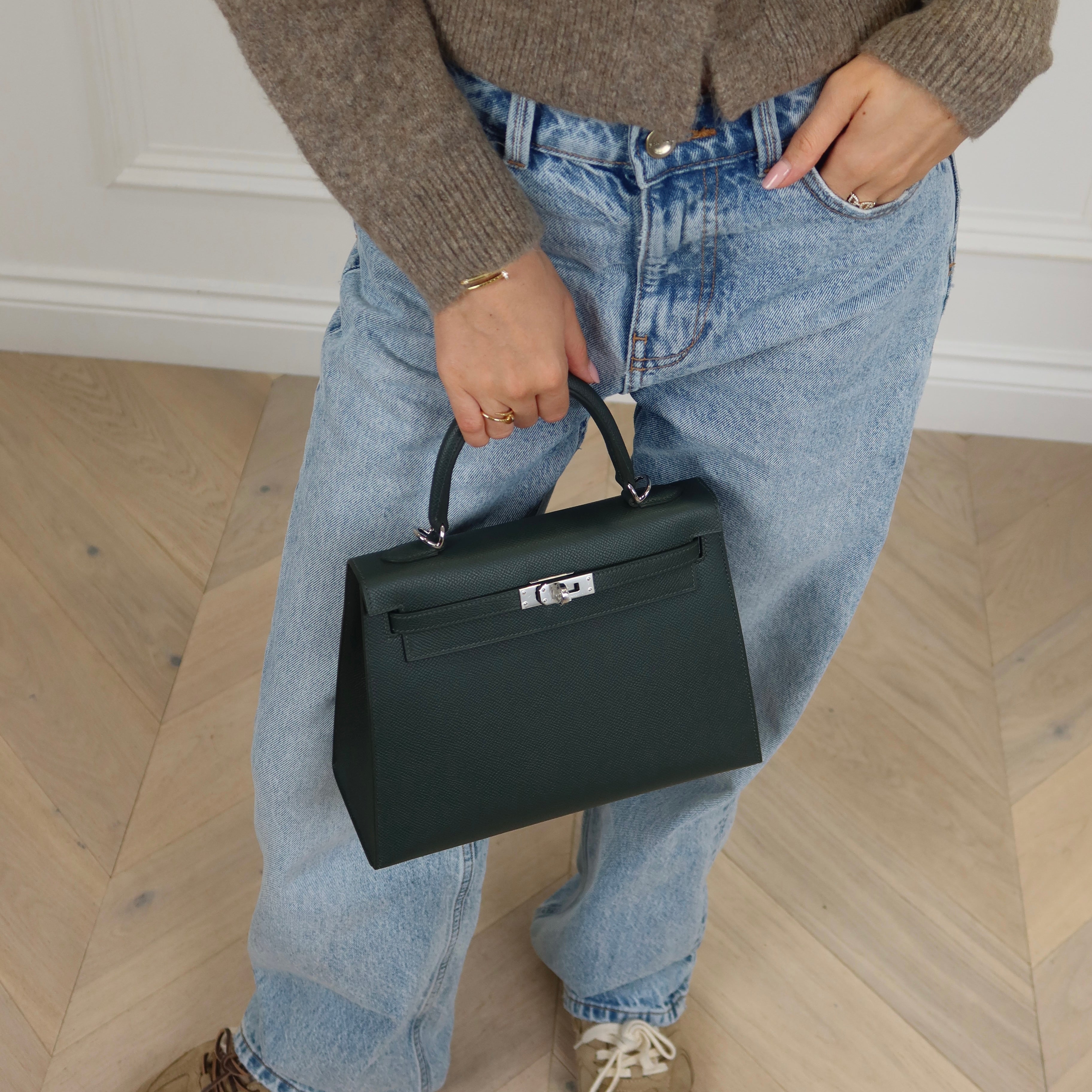 New Green Colour Hermès Kelly 25 - Vert Mangrove Epsom | Palladium