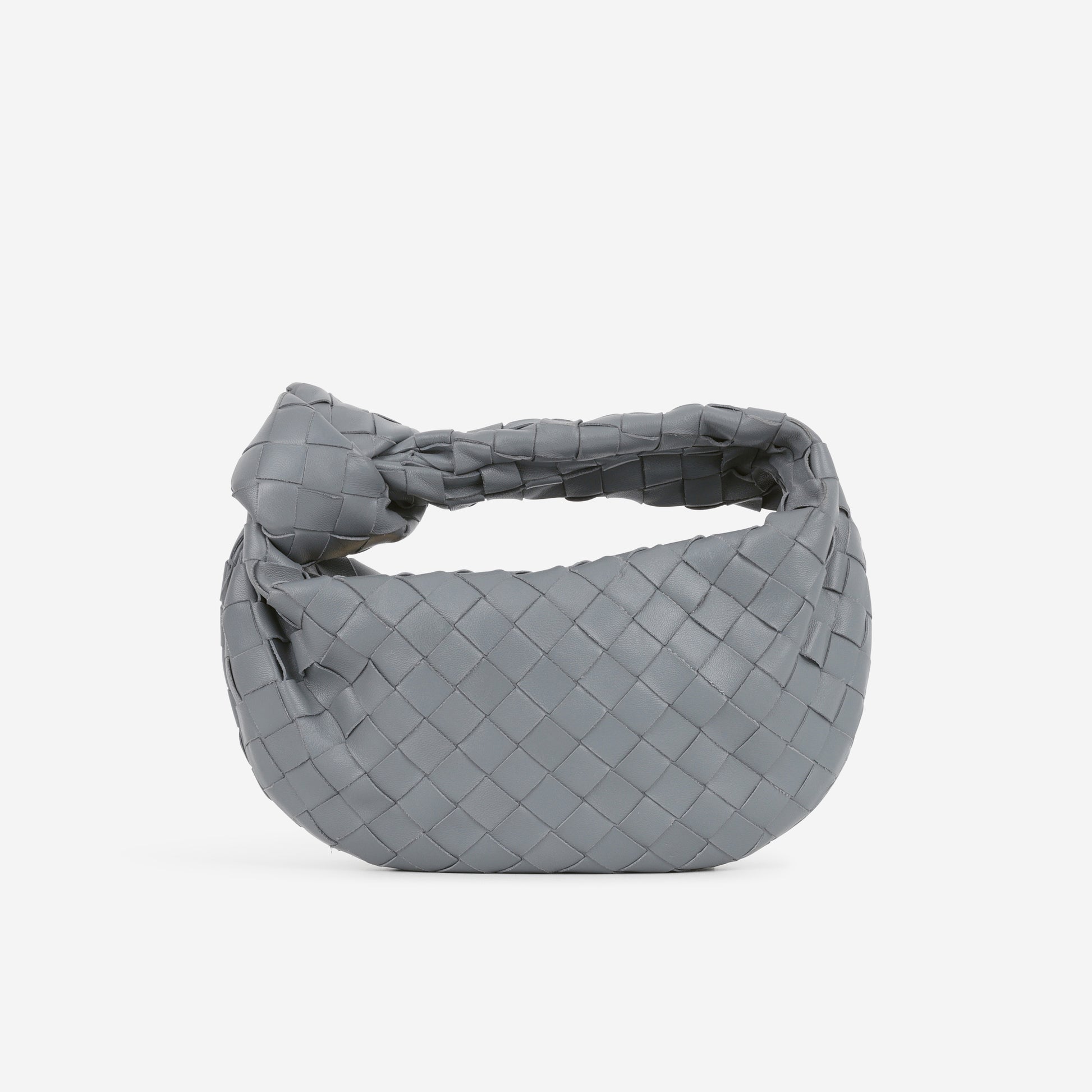 Bottega Mini Jodie Shoulder Bag - Grey Intrecciato | Gold Hardware - Bagista