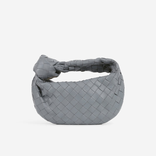 Bottega Mini Jodie Shoulder Bag - Grey Intrecciato | Gold Hardware - Bagista