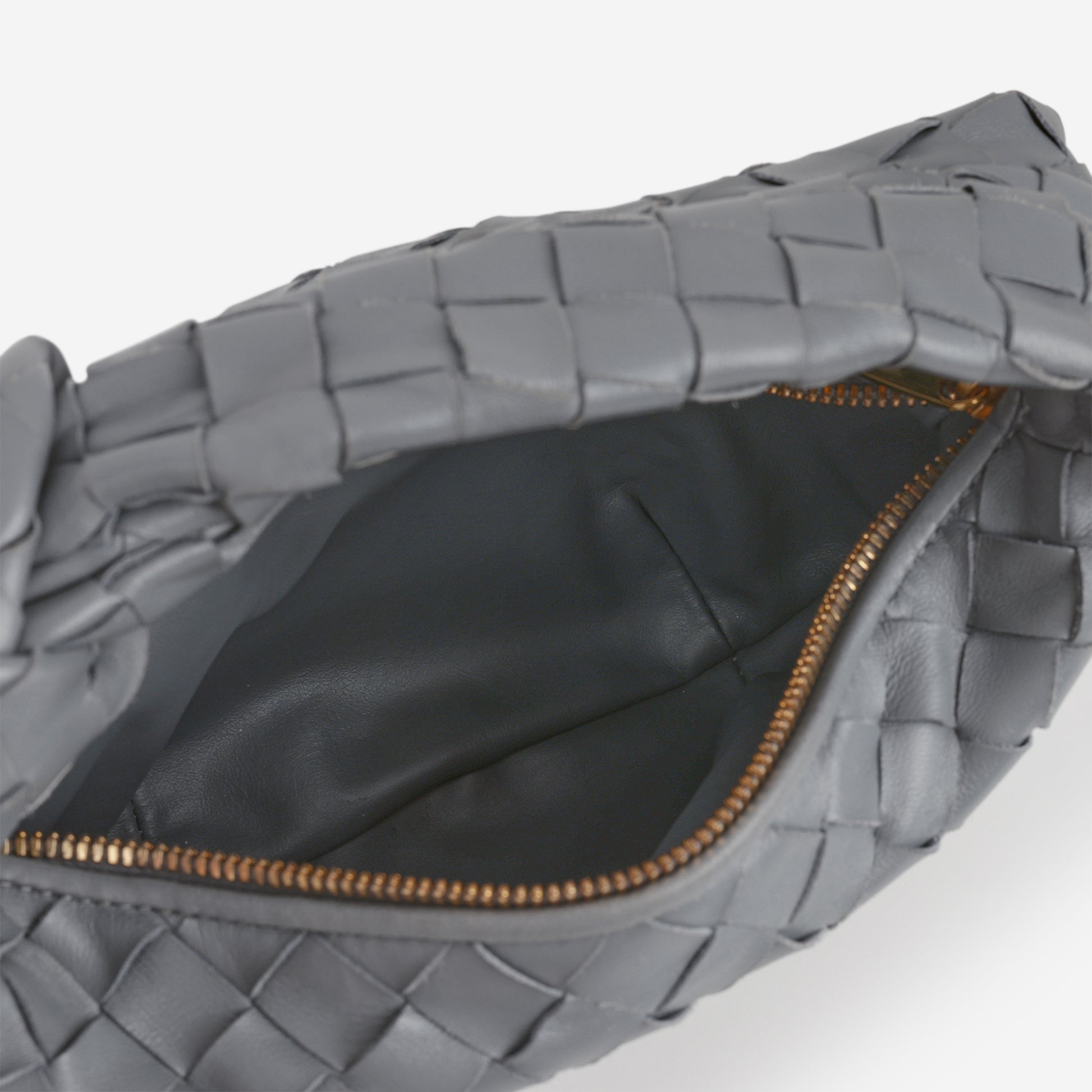Bottega Mini Jodie Shoulder Bag - Grey Intrecciato | Gold Hardware - Bagista